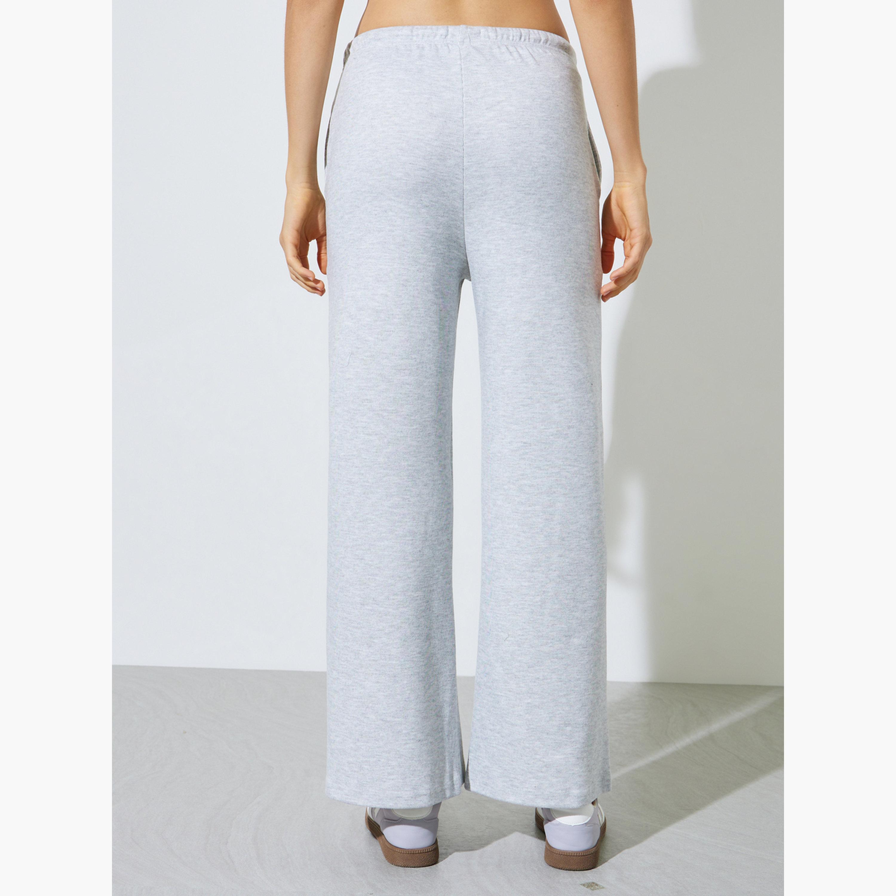 ستايلي - بنطال رمادي واسع الساقين مع جيب جانبي-women-clothing-bottoms-joggers-image-4