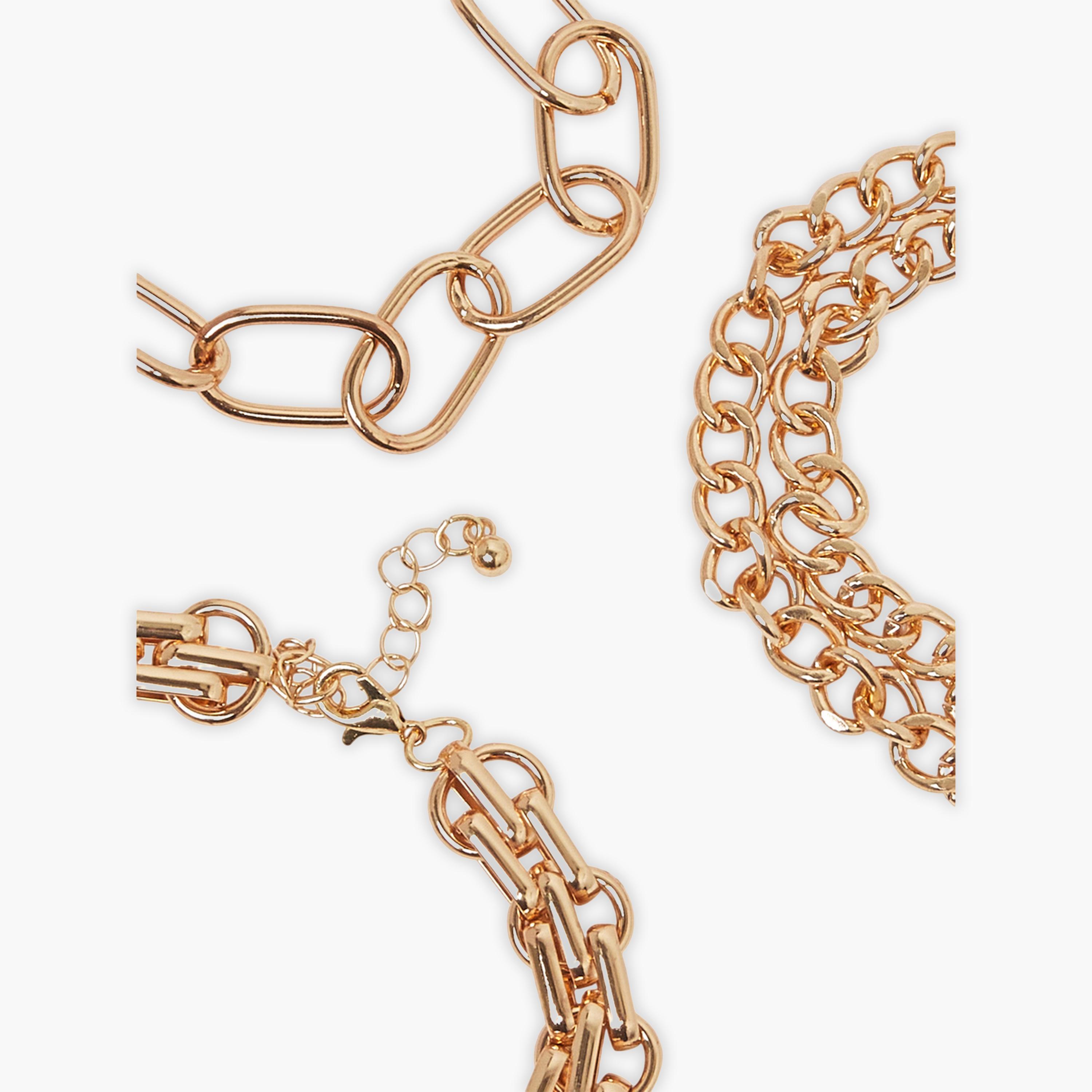 Styli Set of 3 - Gold Tone Link Chain Bracelets-women-watchesandjewellery-jewellery-banglesandbracelets-image-2