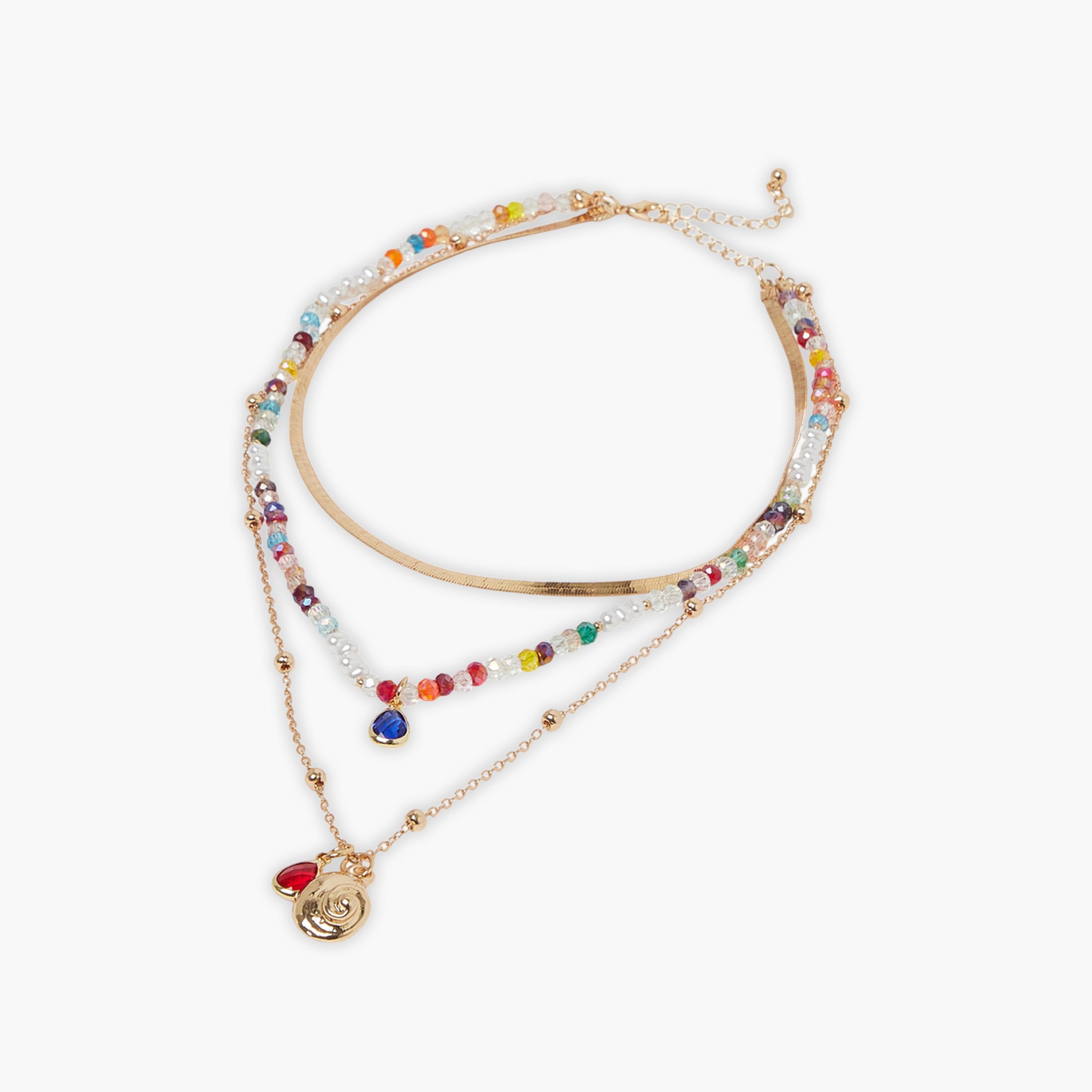 عقد سلسلة متعدد الطبقات بلون ذهبي-women-watchesandjewellery-jewellery-necklacesandpendants-image-1