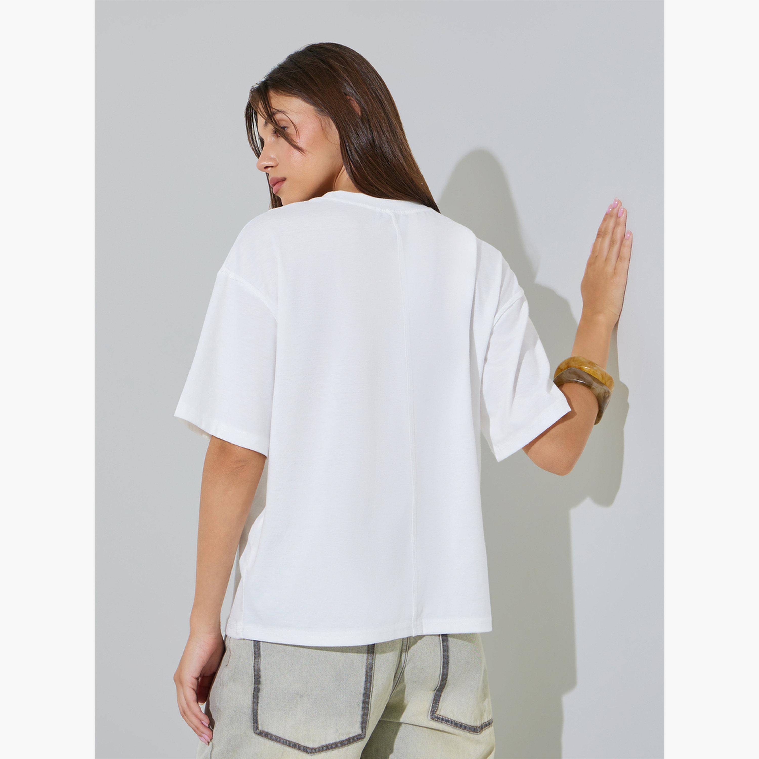 تيشيرت بياقة دائرية وقصة مريحة-women-clothing-tshirts-image-4
