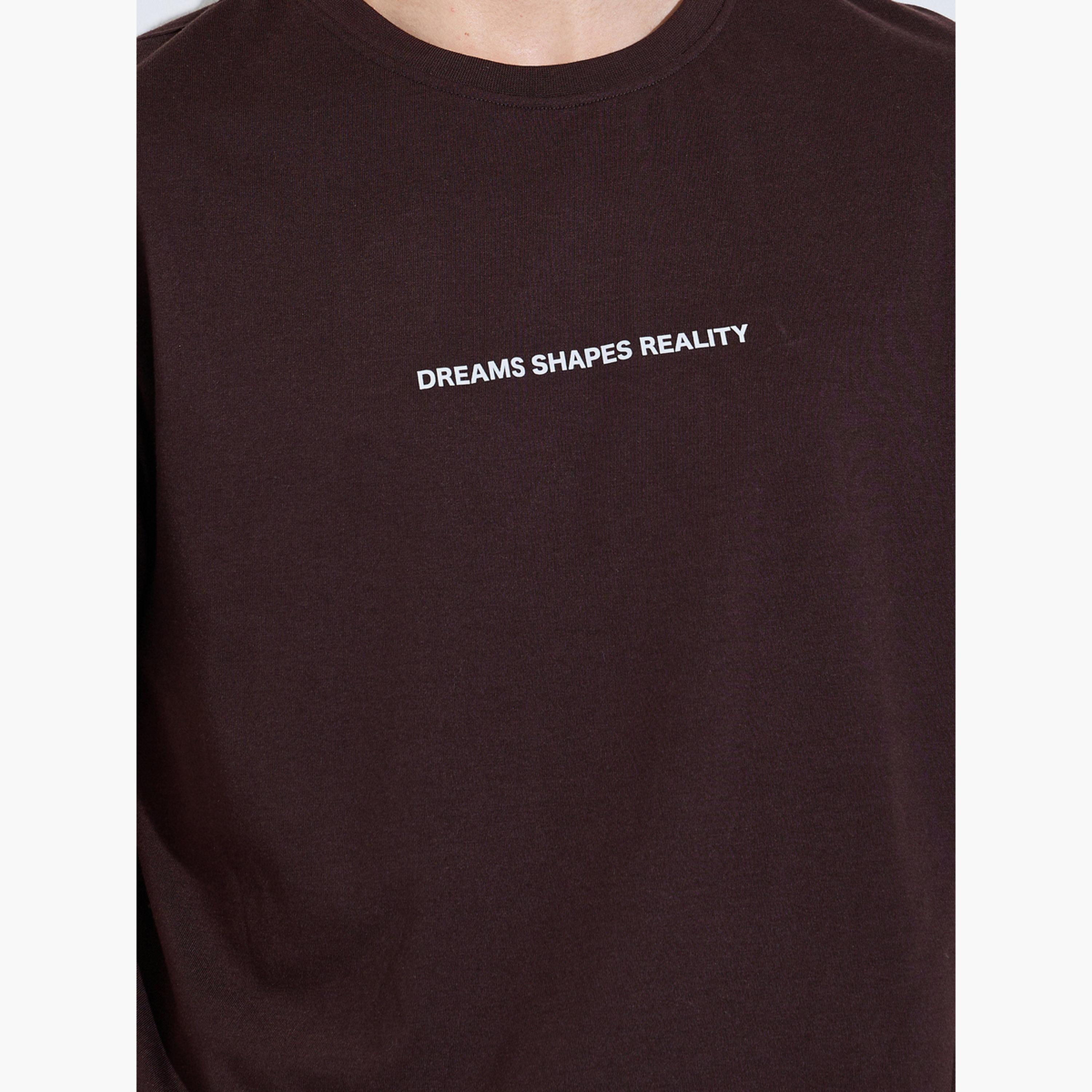 Styli Men Brown Slogan Print Top and Solid Pants Pyjama Set-men-clothing-nightwear-sets-image-5