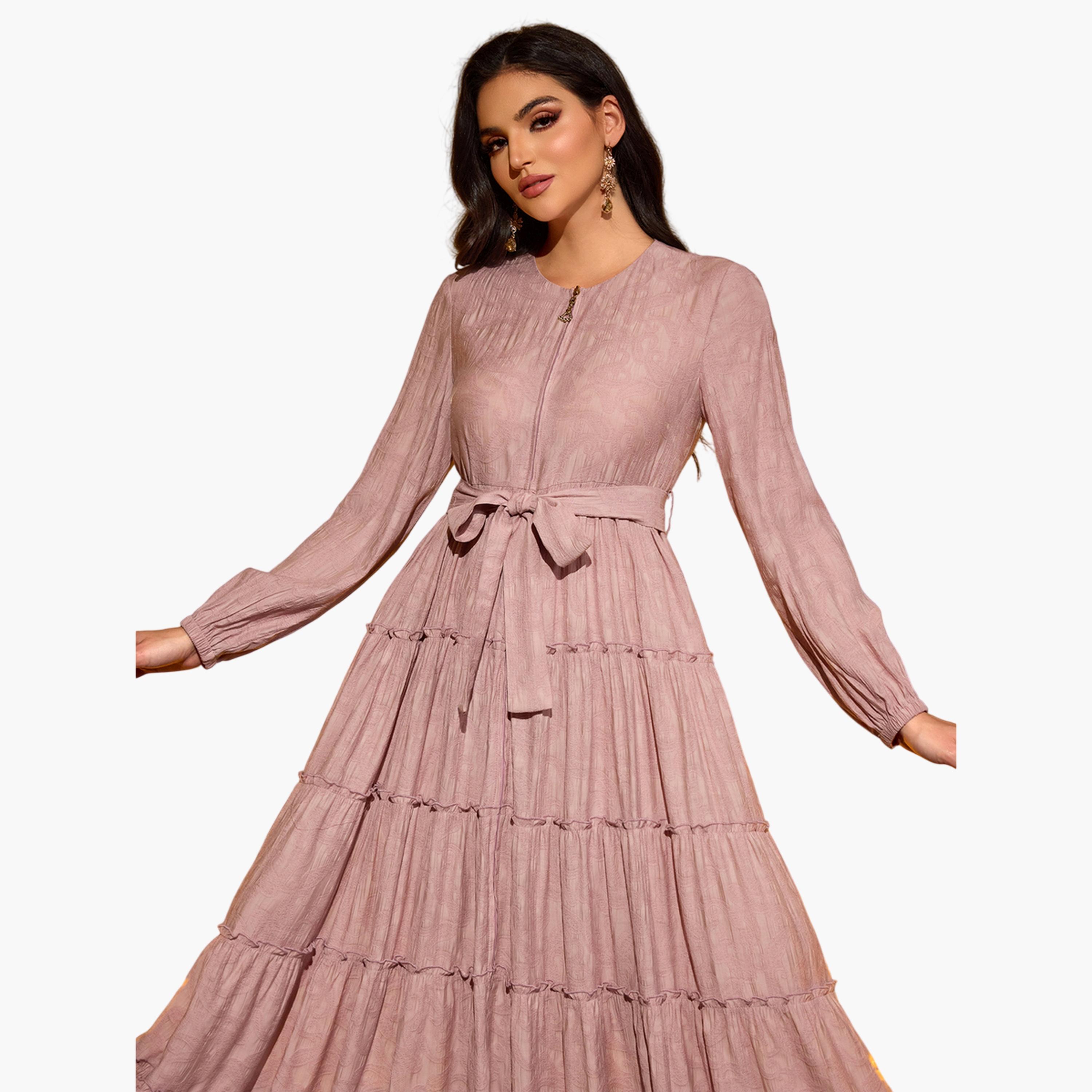 فستان طويل سادة متعدد الطبقات-women-clothing-dresses-image-5