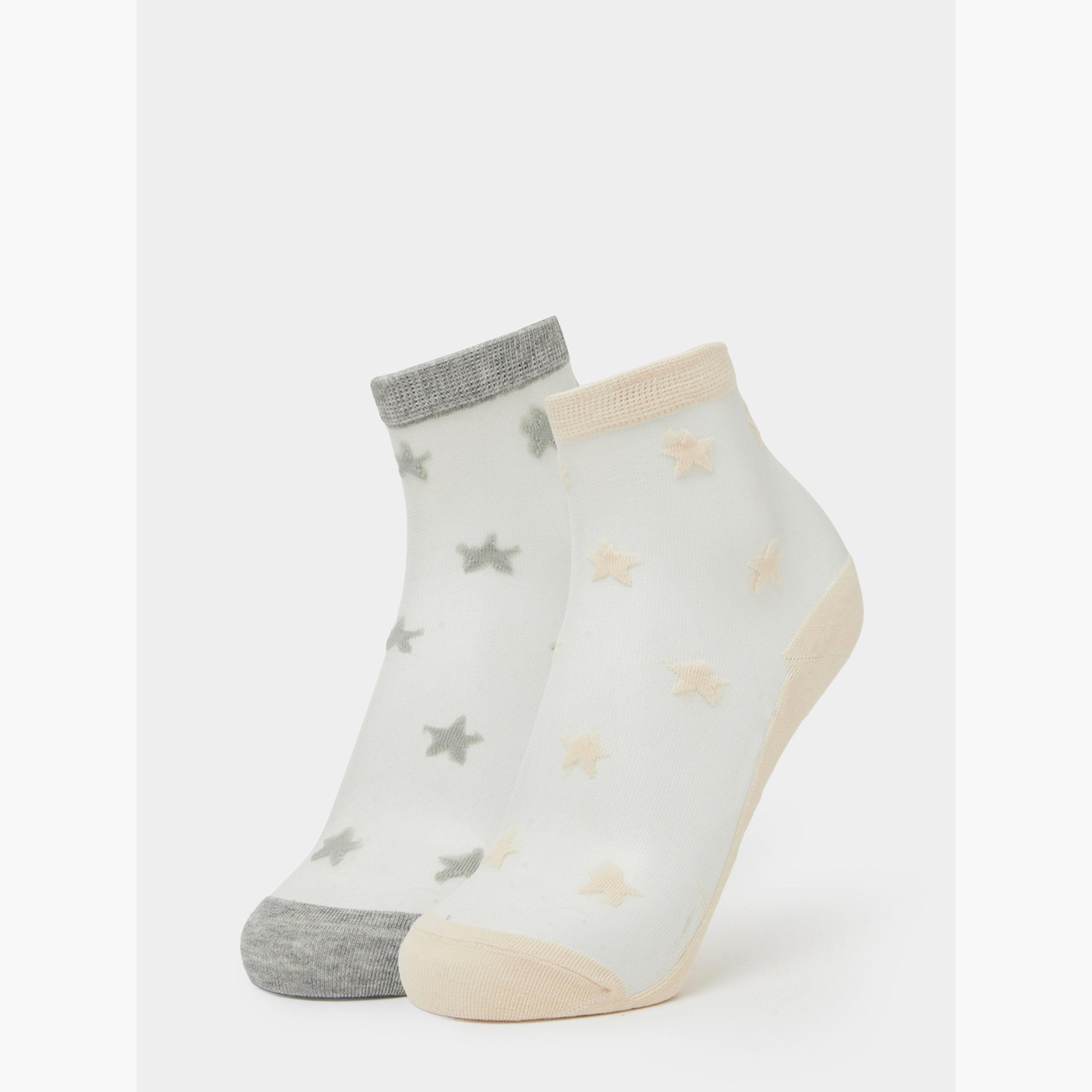 Styli Pack of 2 - Star Pattern Socks-women-socksandstockings-image-1