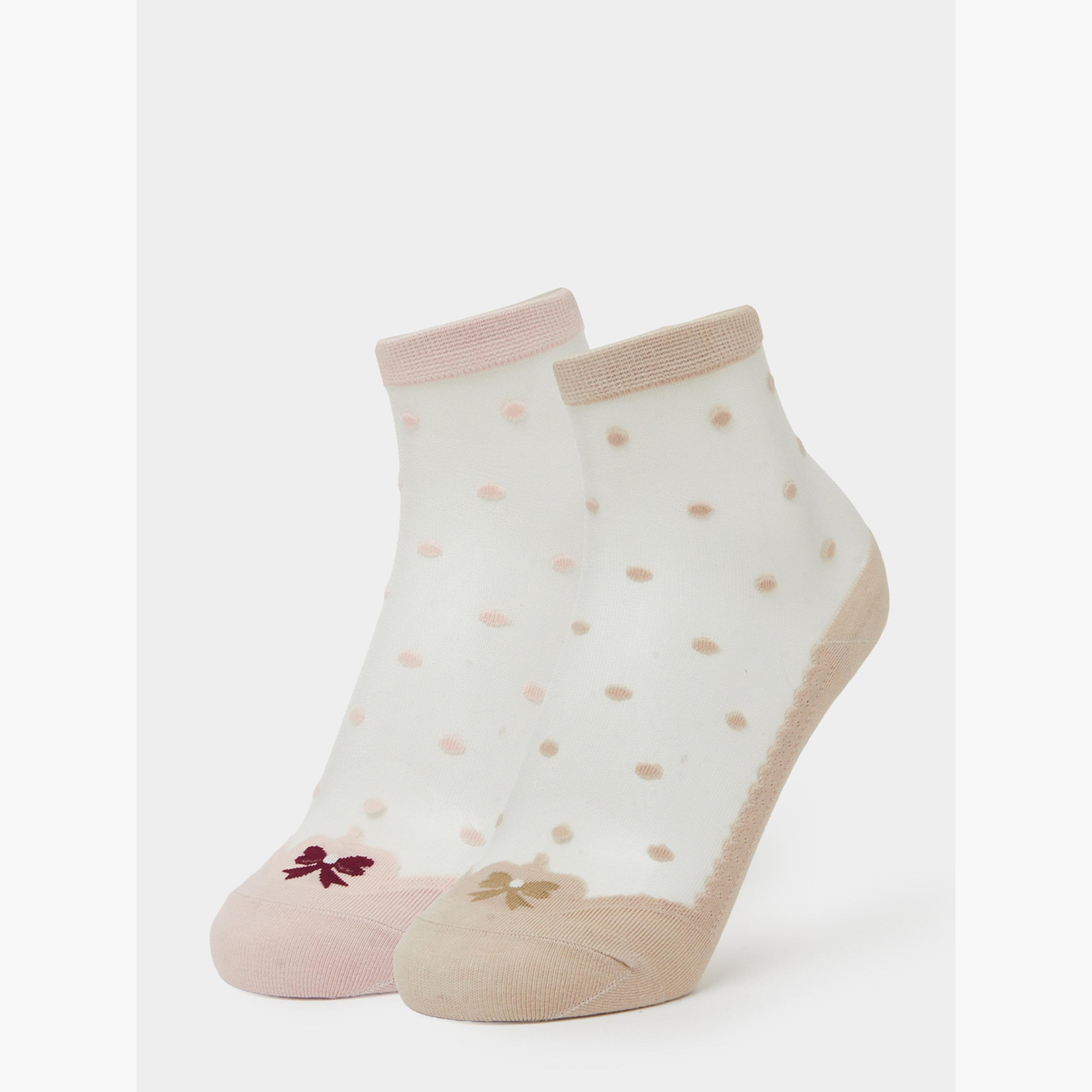 Styli Pack of 2 - Polka Dot Pattern Socks-women-socksandstockings-image-1