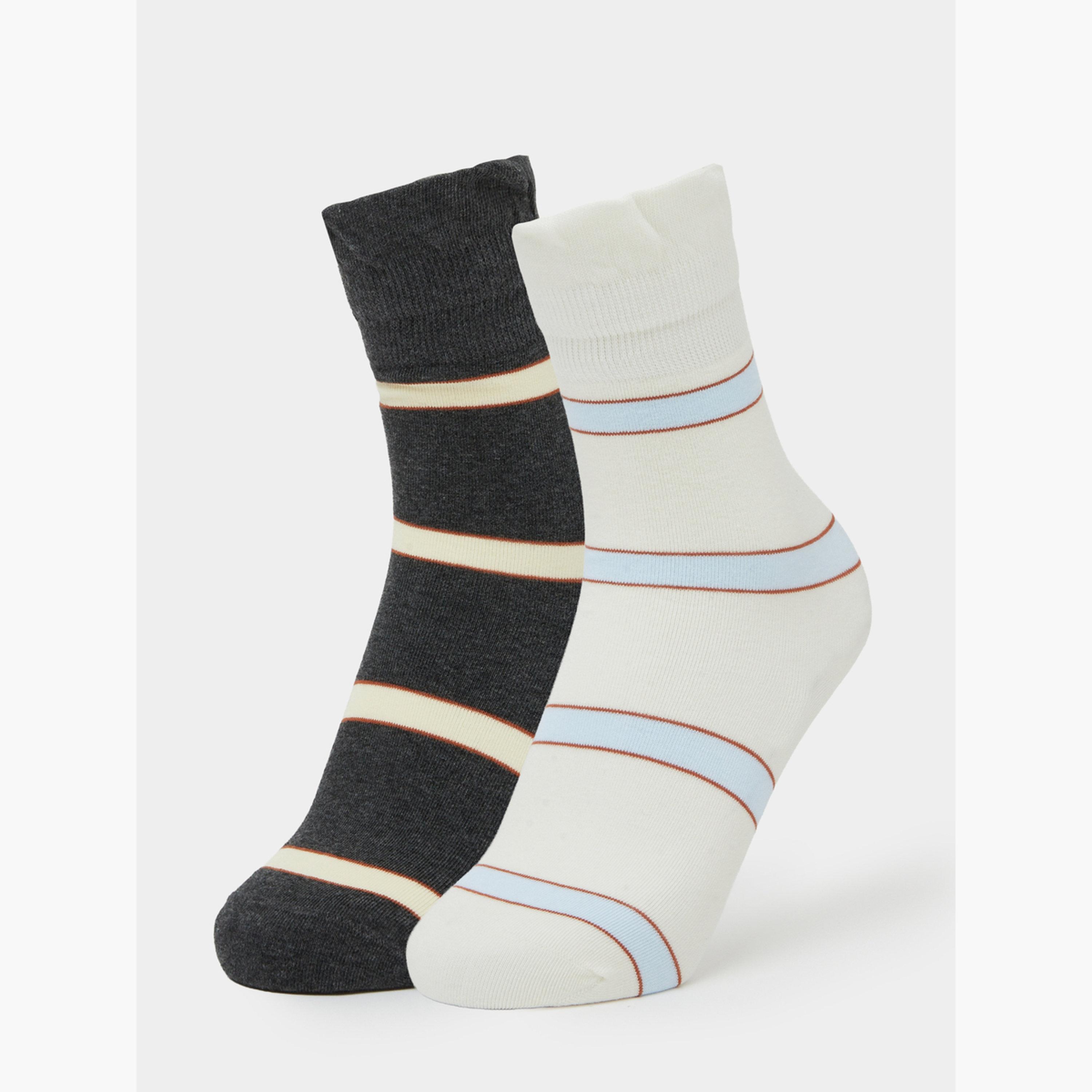 Styli Pack of 2 - Stripe Crew Socks-women-socksandstockings-image-1