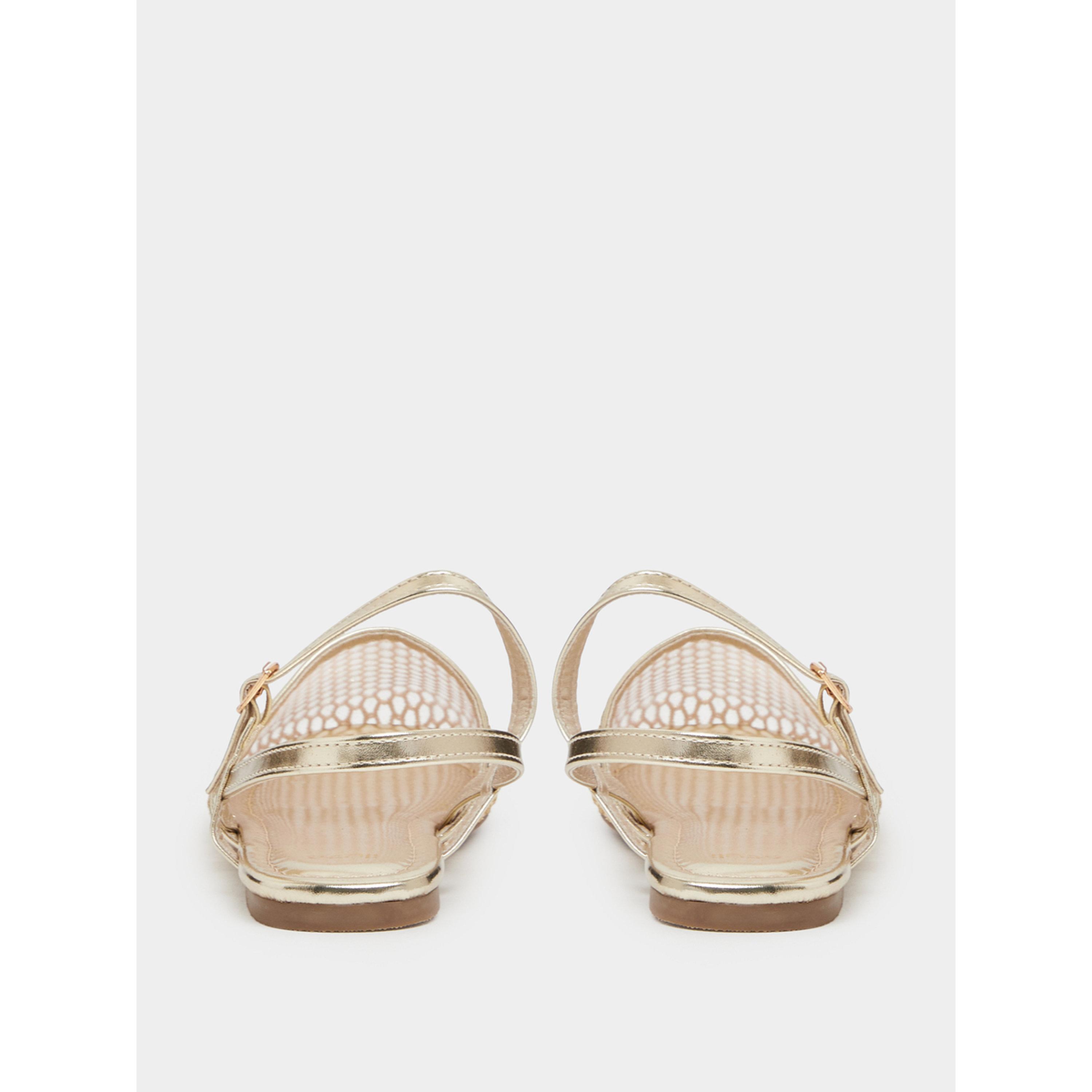 Styli Gold Mesh Slingback Casual Shoes-women-shoes-sandals-flats-image-6