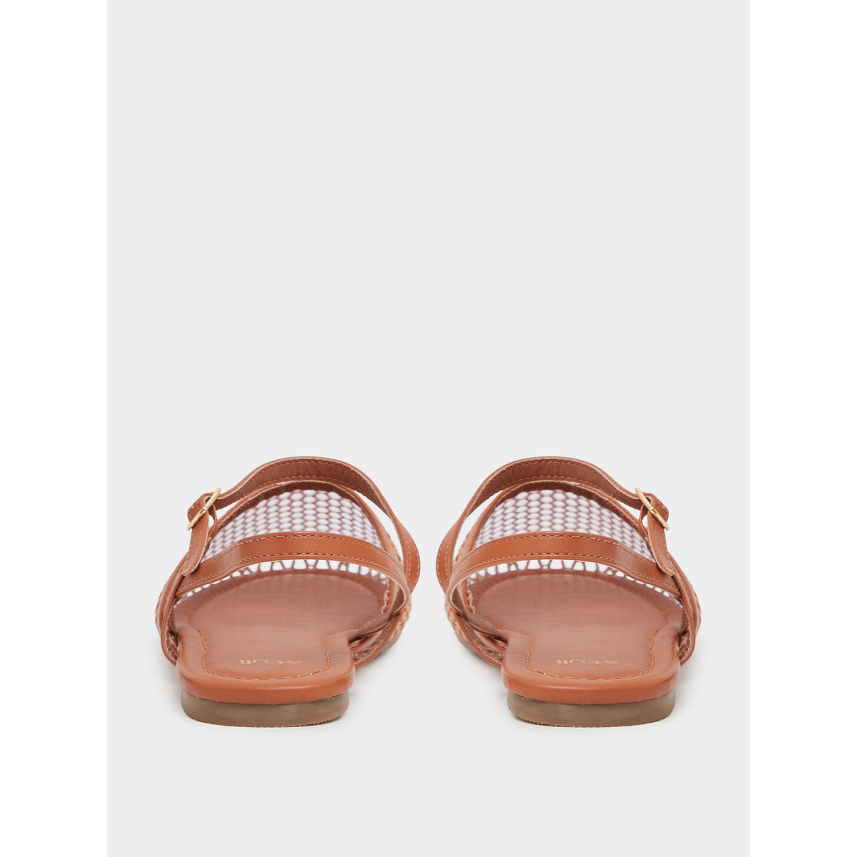حذاء كاجوال شبكي بسير خلفي تان-women-shoes-sandals-flats-image-6