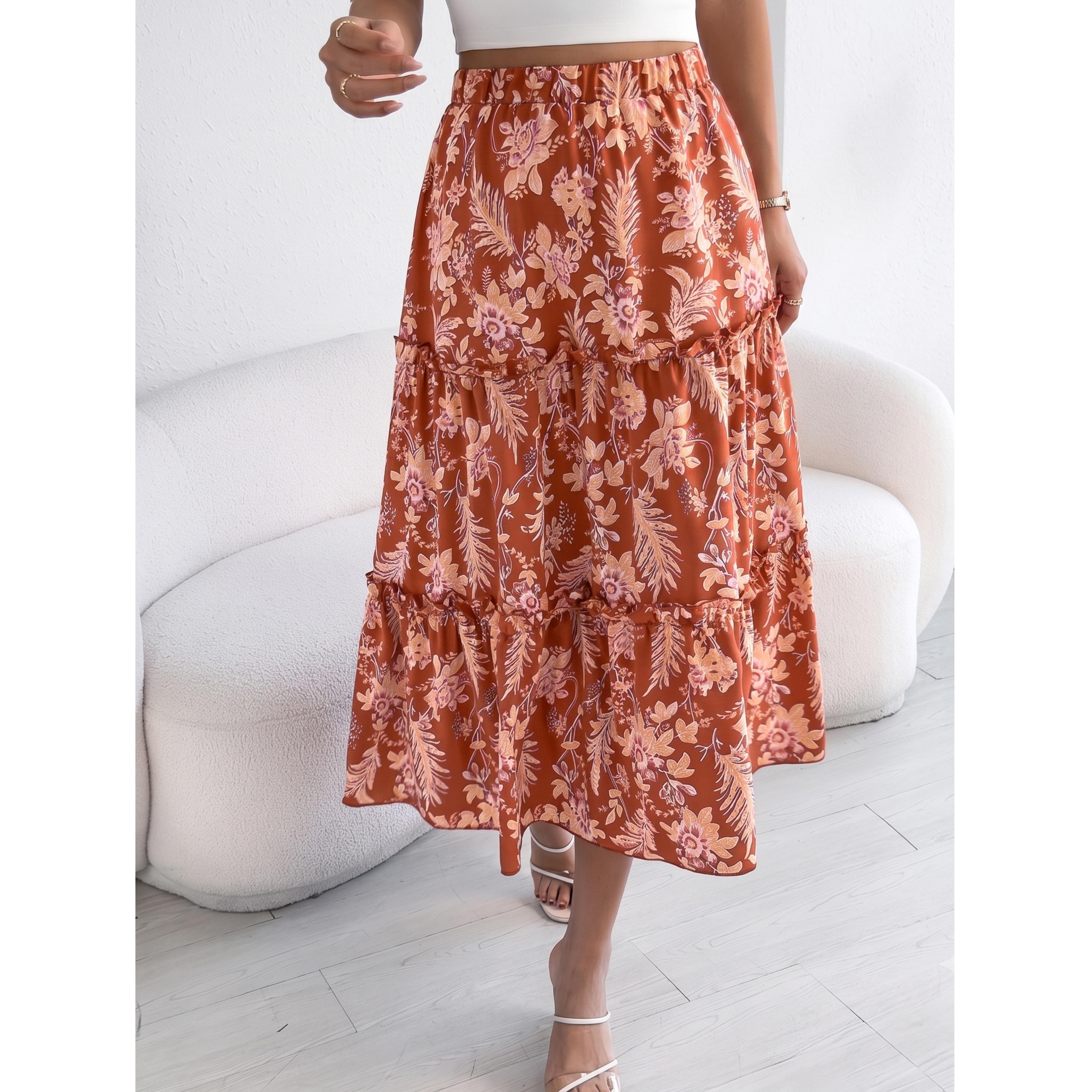 تنورة ميدي بطبقات ونقشة الزهور-women-clothing-skirts-image-6