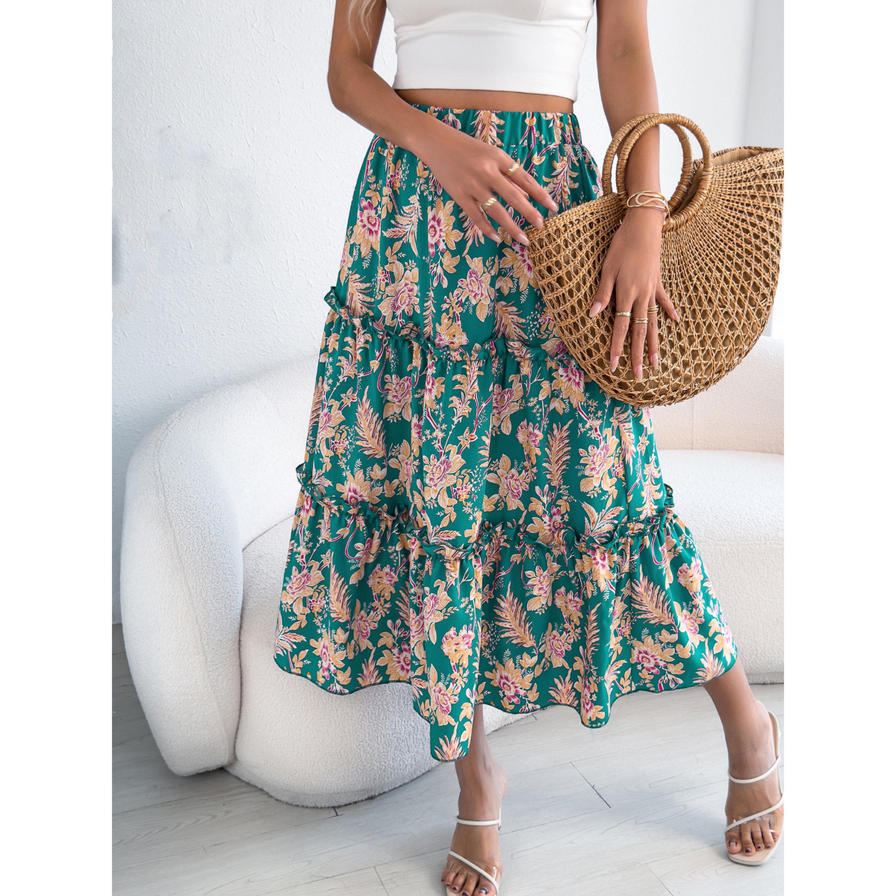 تنورة ميدي بطبقات ونقشة الزهور-women-clothing-skirts-image-6