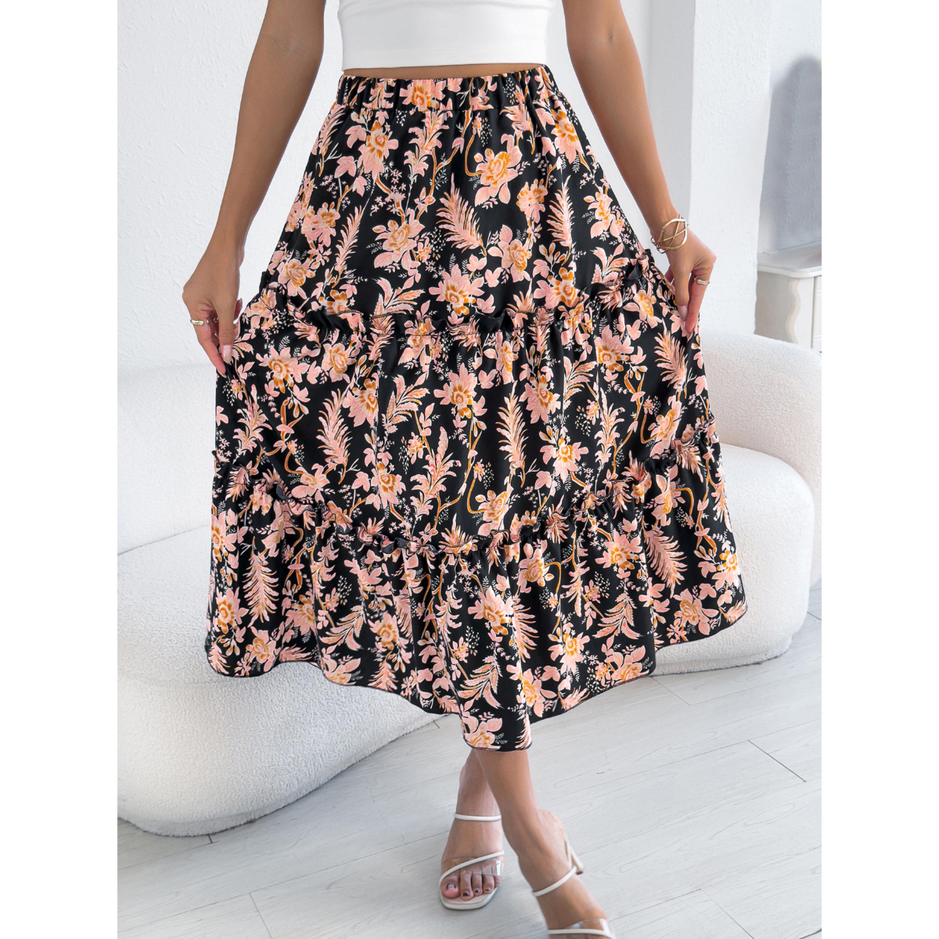 تنورة ميدي بطبقات ونقشة زهور متعددة الألوان-women-clothing-skirts-image-1