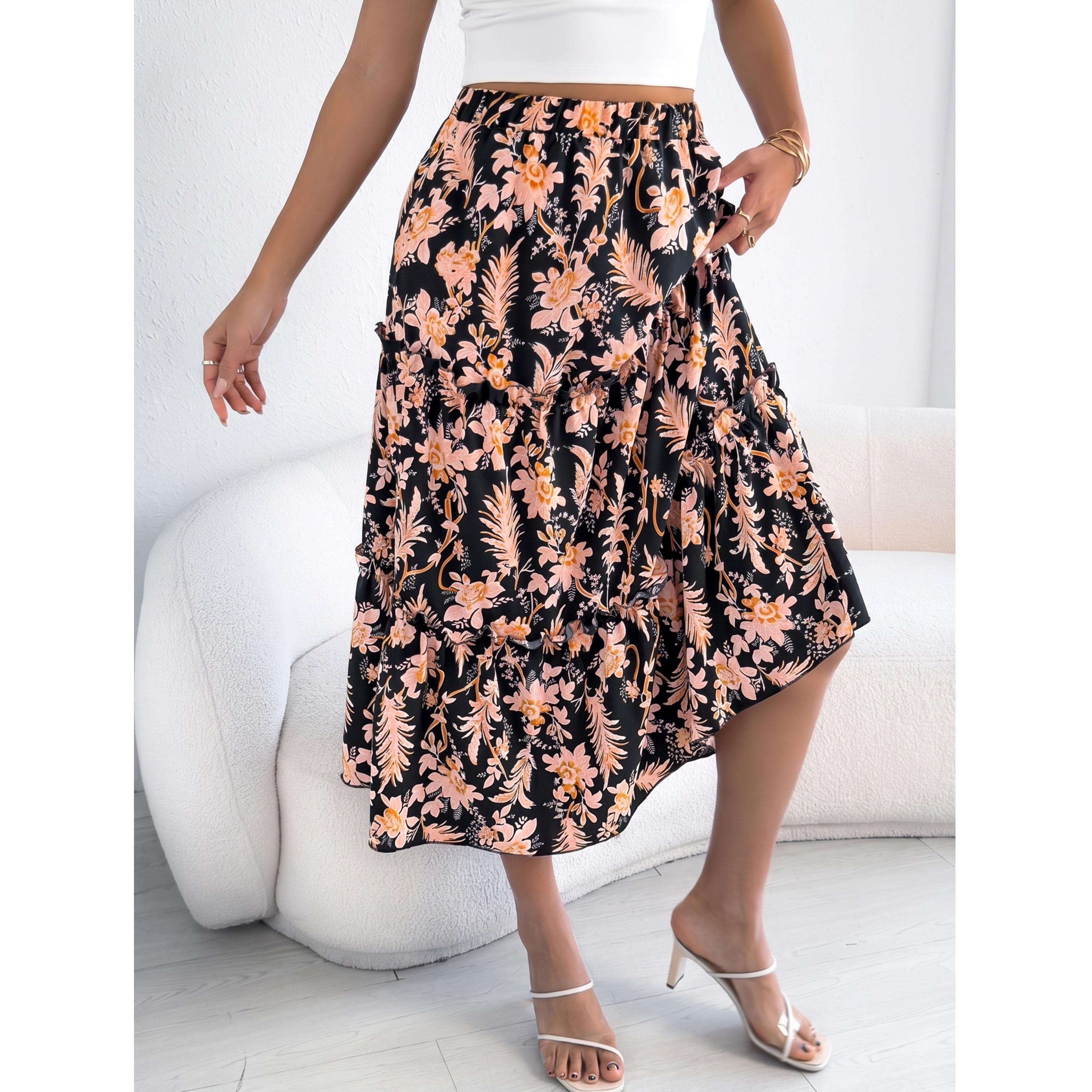 تنورة ميدي بطبقات ونقشة زهور متعددة الألوان-women-clothing-skirts-image-3