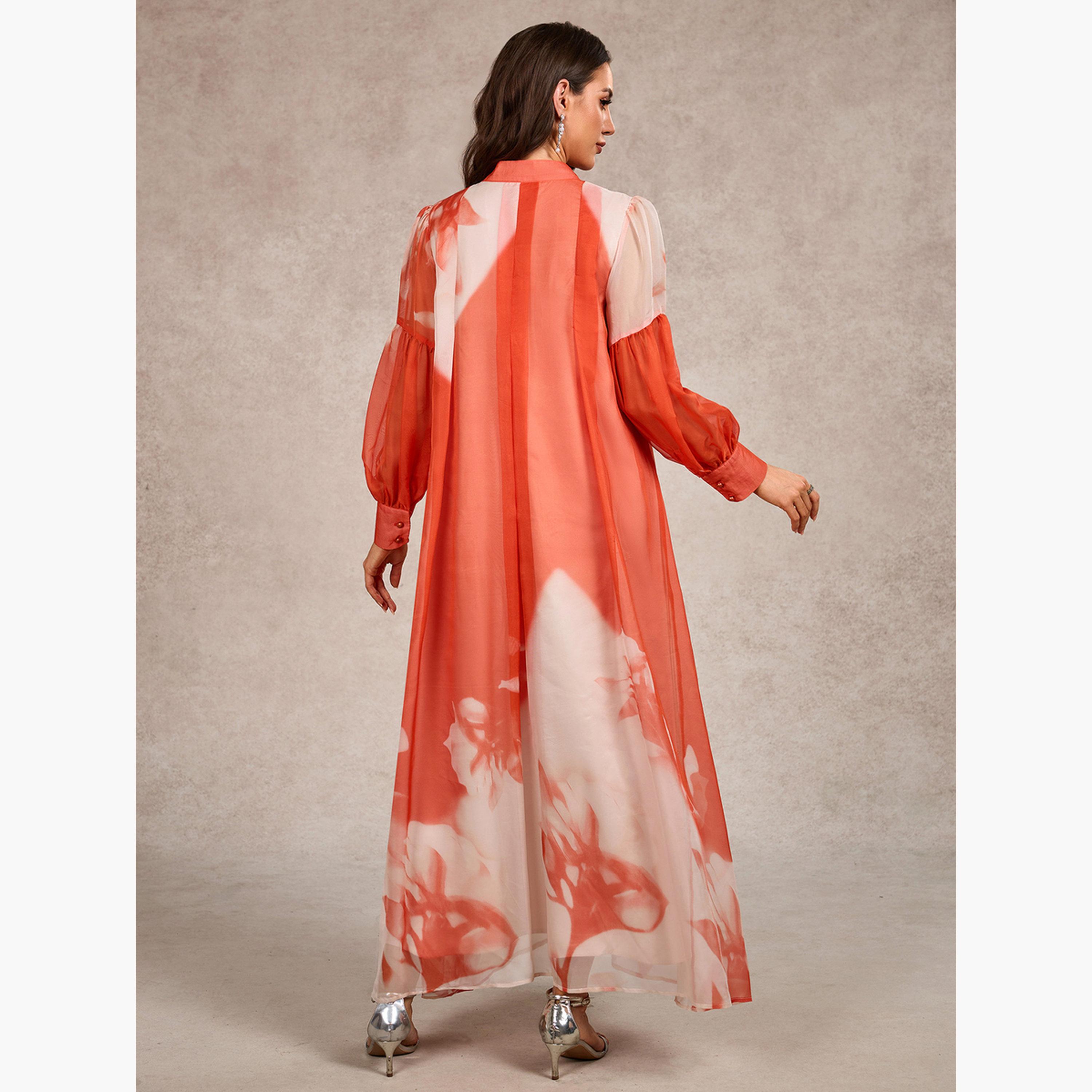 فستان طويل بياقة برباط وطبعة-women-clothing-dresses-image-2