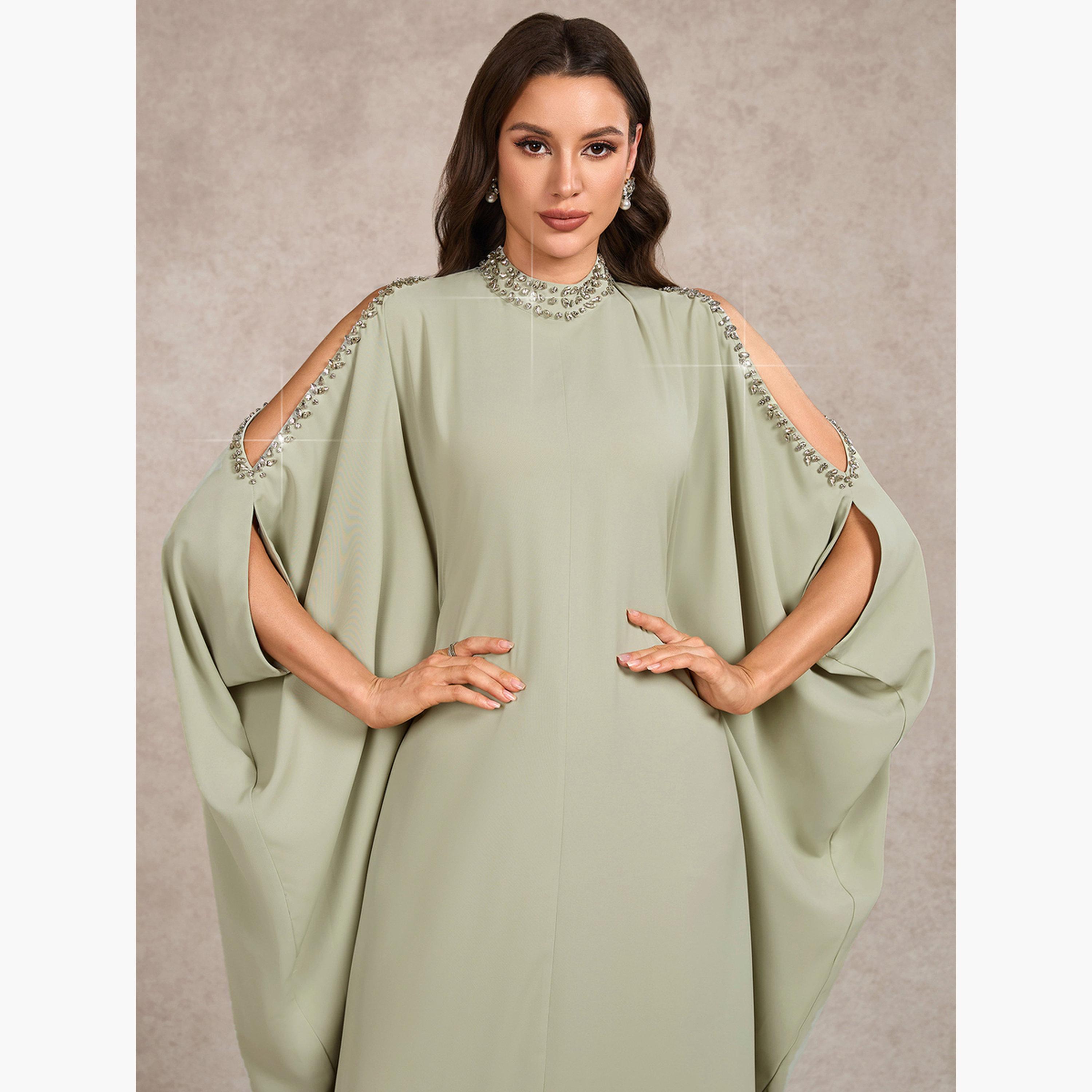 فستان طويل بأكتاف مكشوفة وتفاصيل دبابيس-women-clothing-dresses-image-2