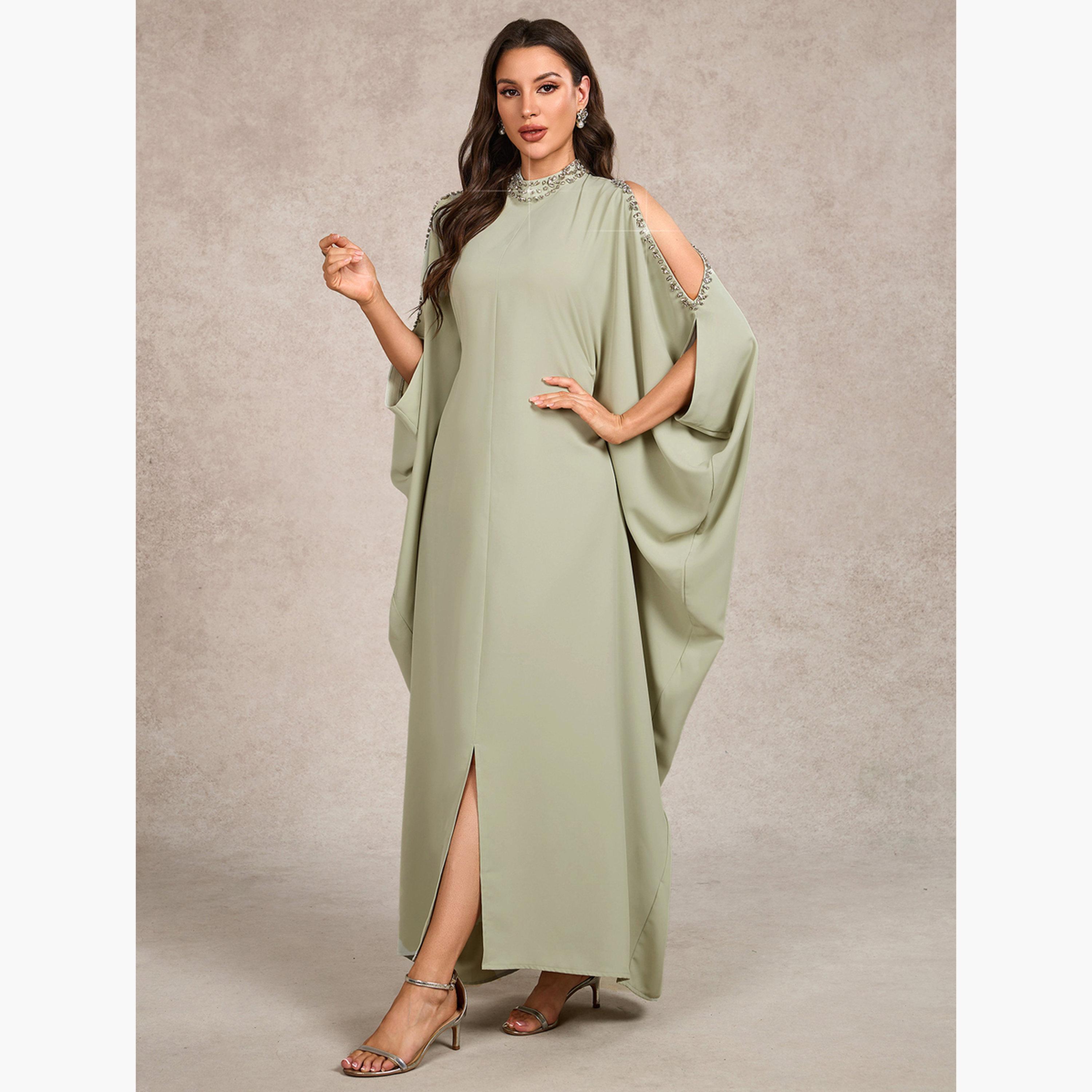 فستان طويل بأكتاف مكشوفة وتفاصيل دبابيس-women-clothing-dresses-image-5