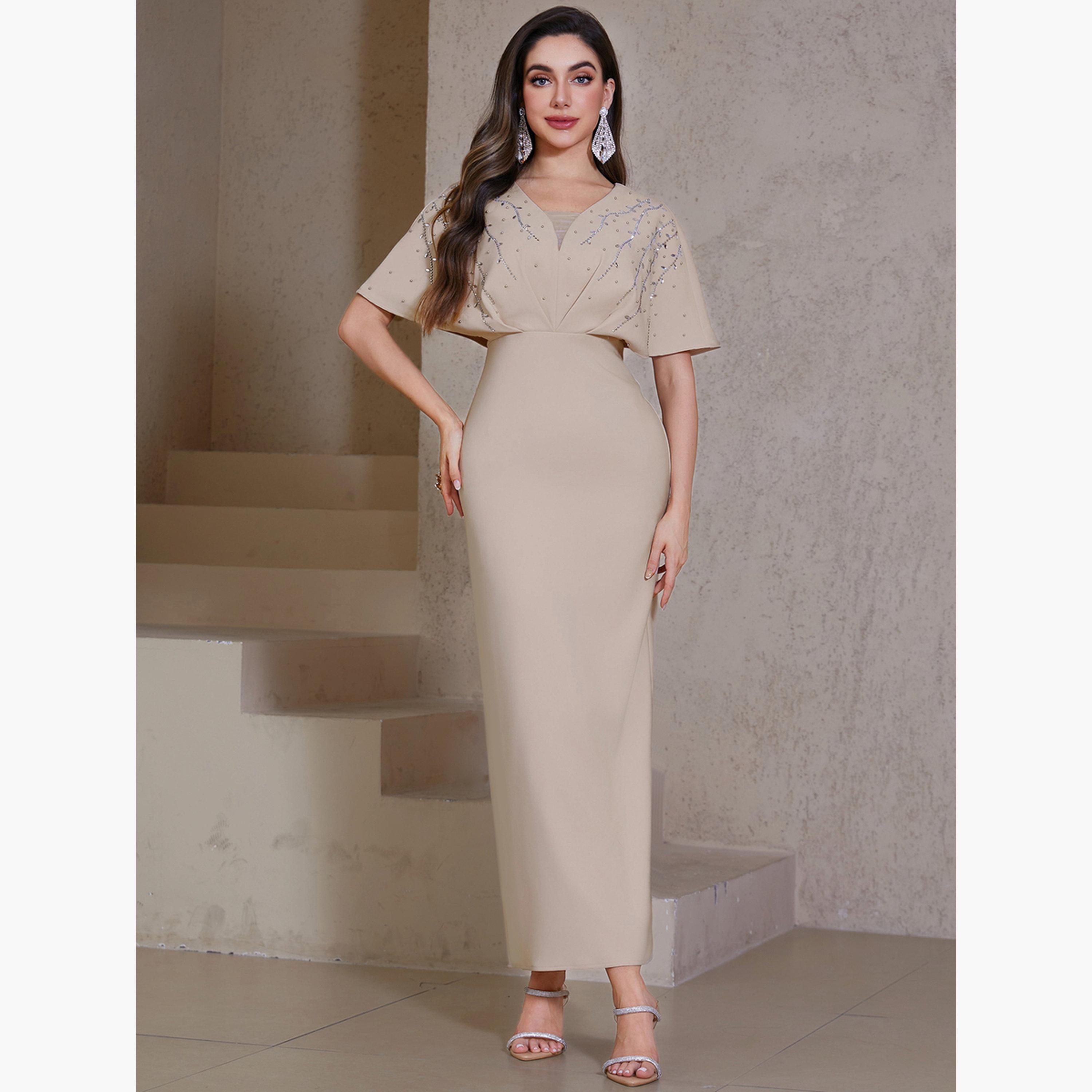 فستان طويل بأحجار الراين-women-clothing-dresses-image-1