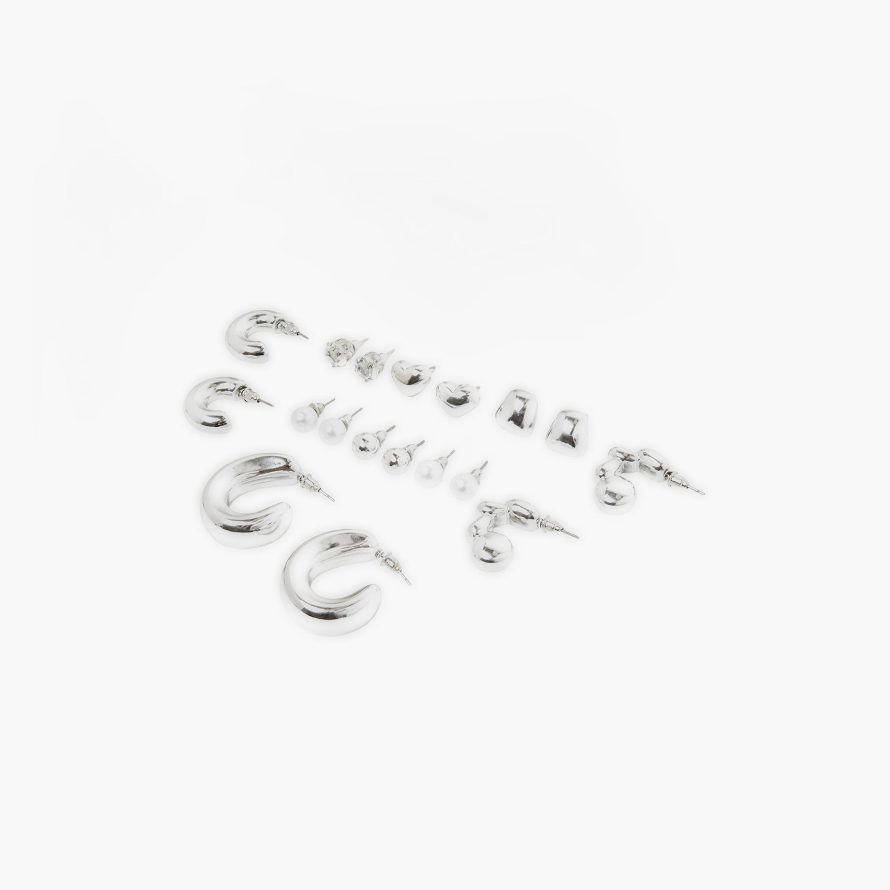 Styli Set of 9 - Assorted Stud and Hoop Earrings-women-watchesandjewellery-jewellery-earrings-image-1