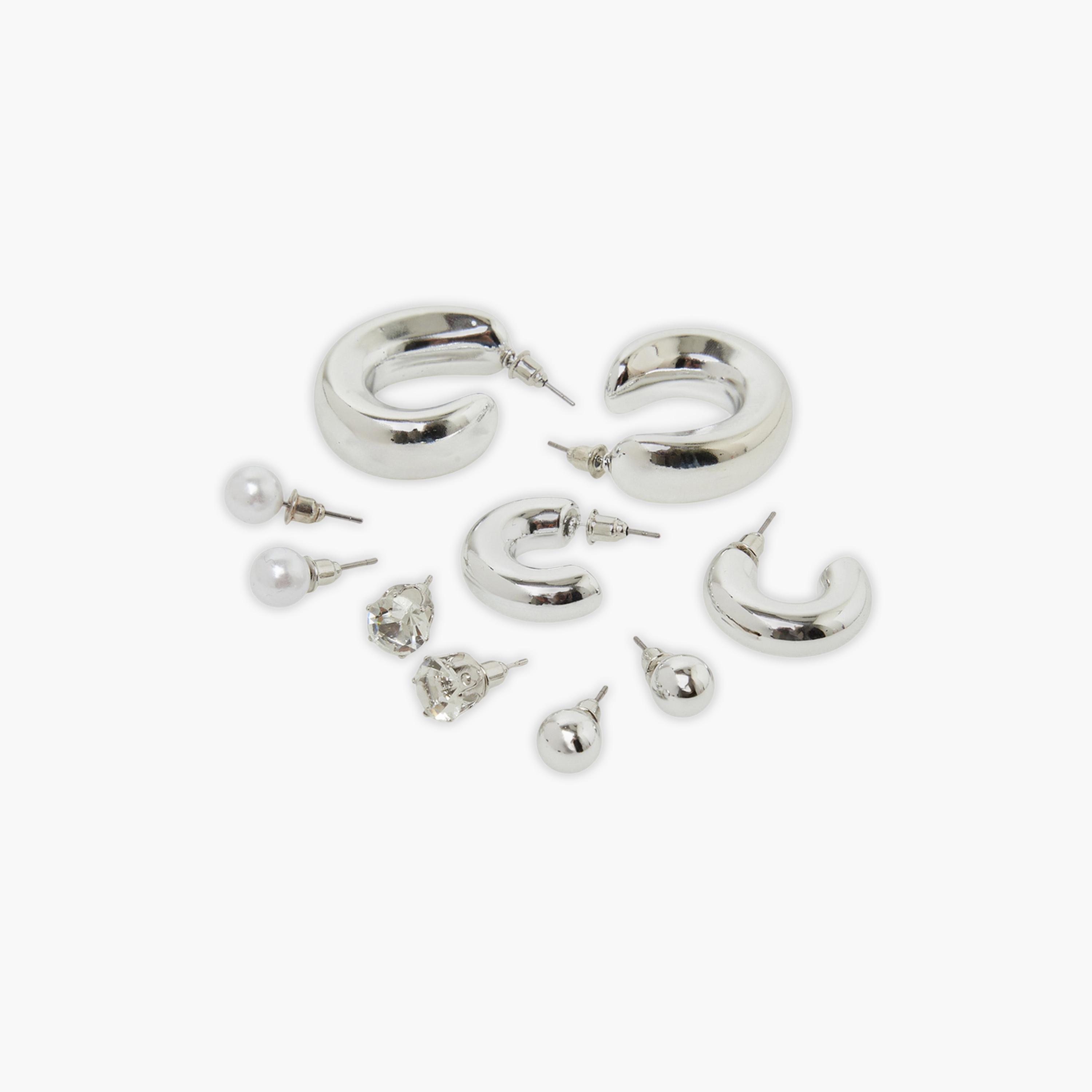 Styli Set of 9 - Assorted Stud and Hoop Earrings-women-watchesandjewellery-jewellery-earrings-image-2