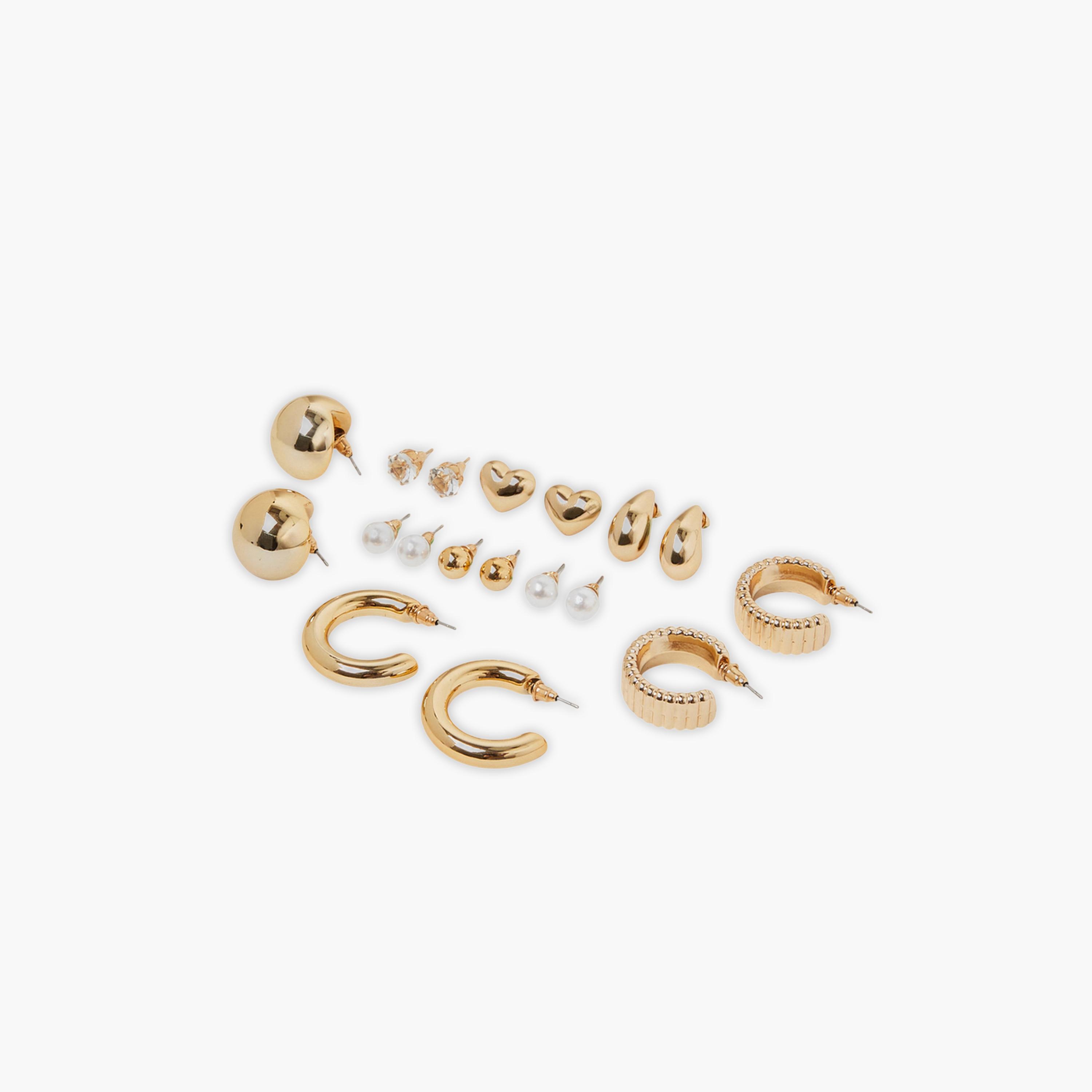 Styli Set of 9 - Assorted Stud and Hoop Earrings-women-watchesandjewellery-jewellery-earrings-image-1