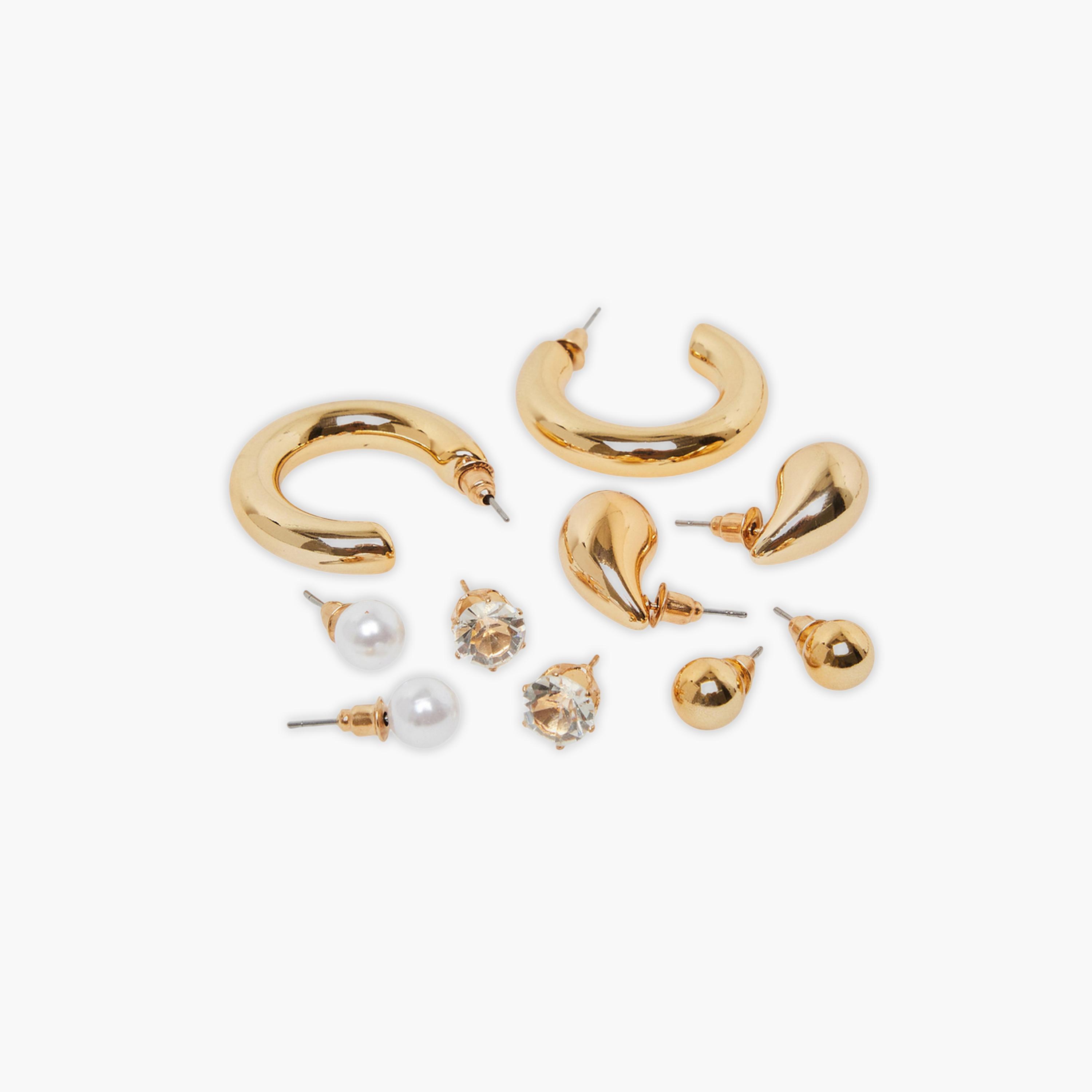 Styli Set of 9 - Assorted Stud and Hoop Earrings-women-watchesandjewellery-jewellery-earrings-image-2