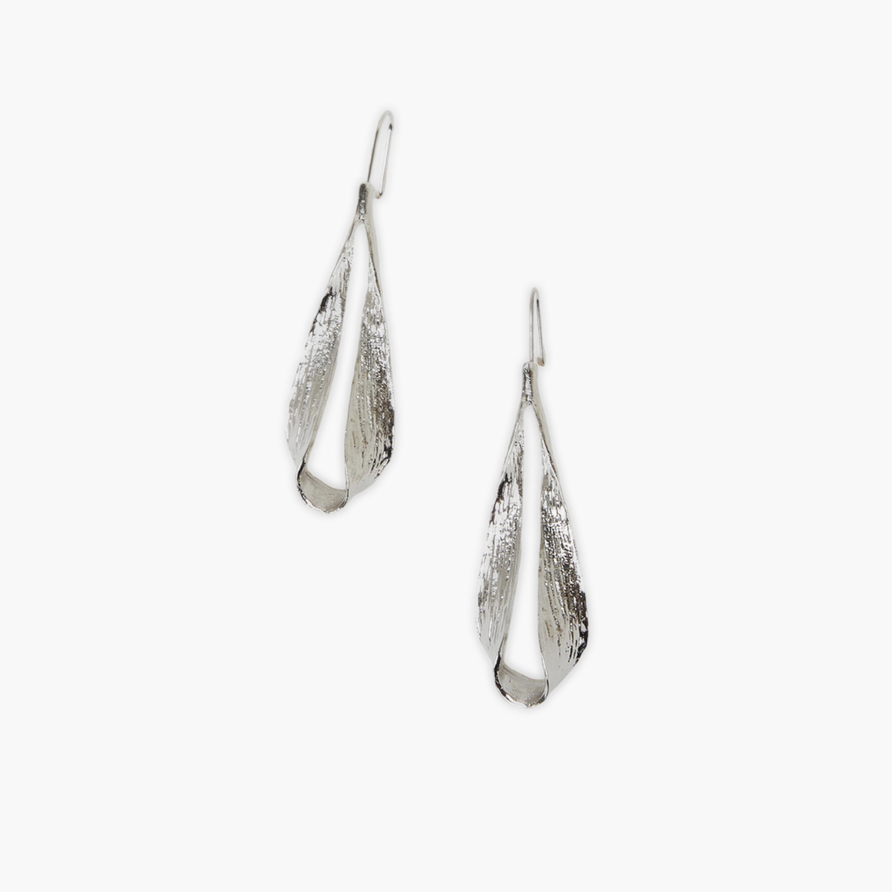 Styli Silver Textured Drop Earrings-women-watchesandjewellery-jewellery-earrings-image-1