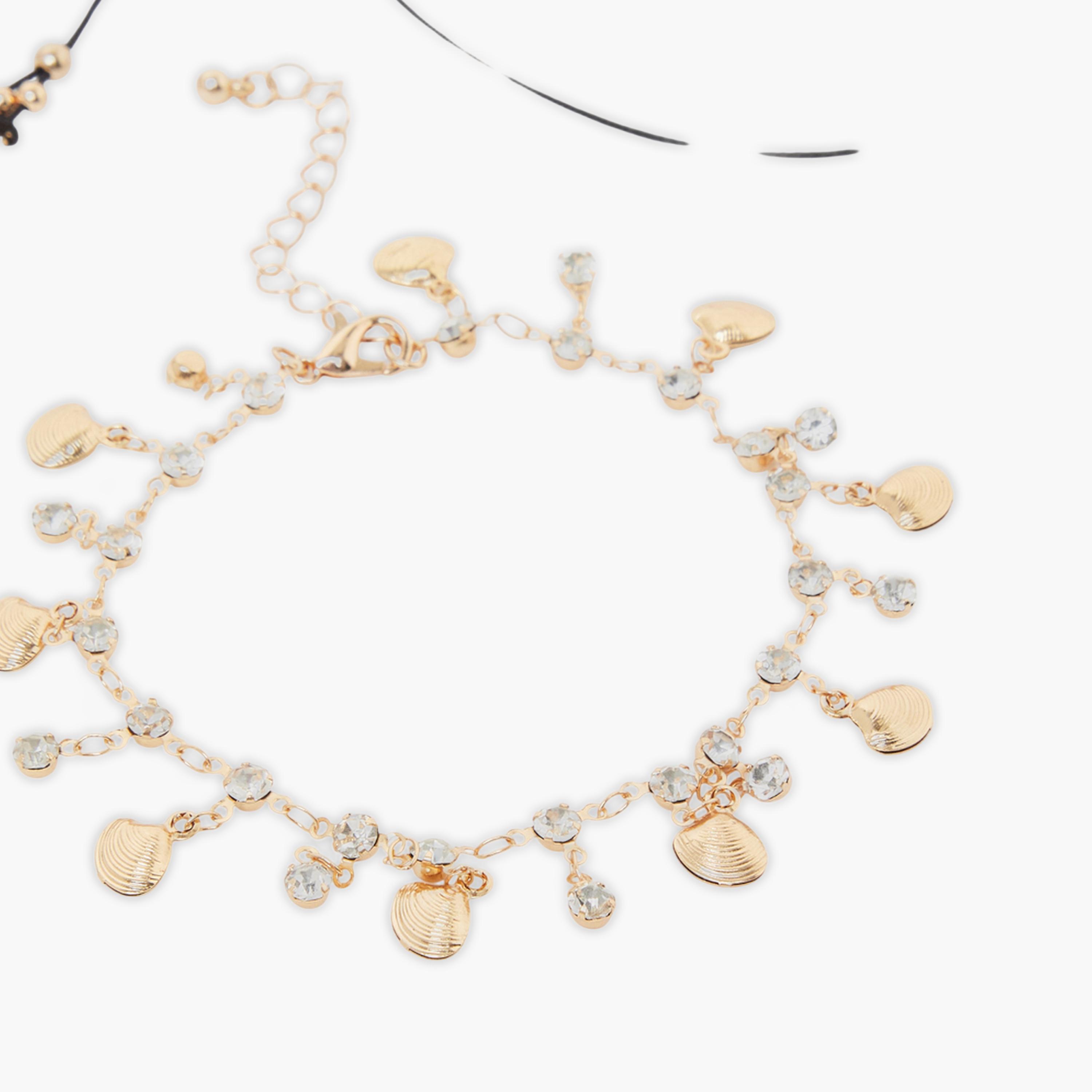 مجموعة من 5 خلاخيل خرز-women-watchesandjewellery-jewellery-anklets-image-2