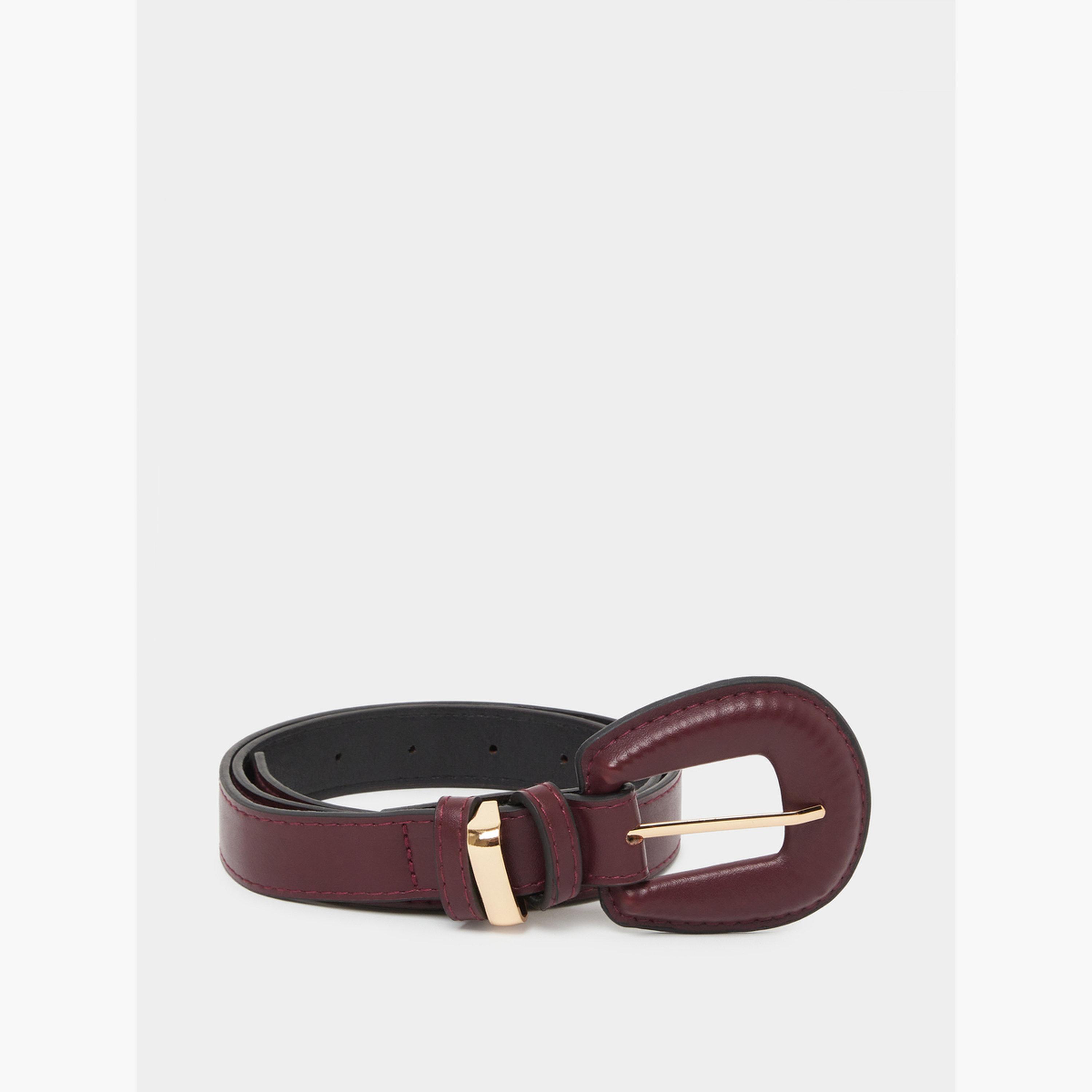 Styli Burgundy Slim Belt-women-clothingaccessories-belts-image-1