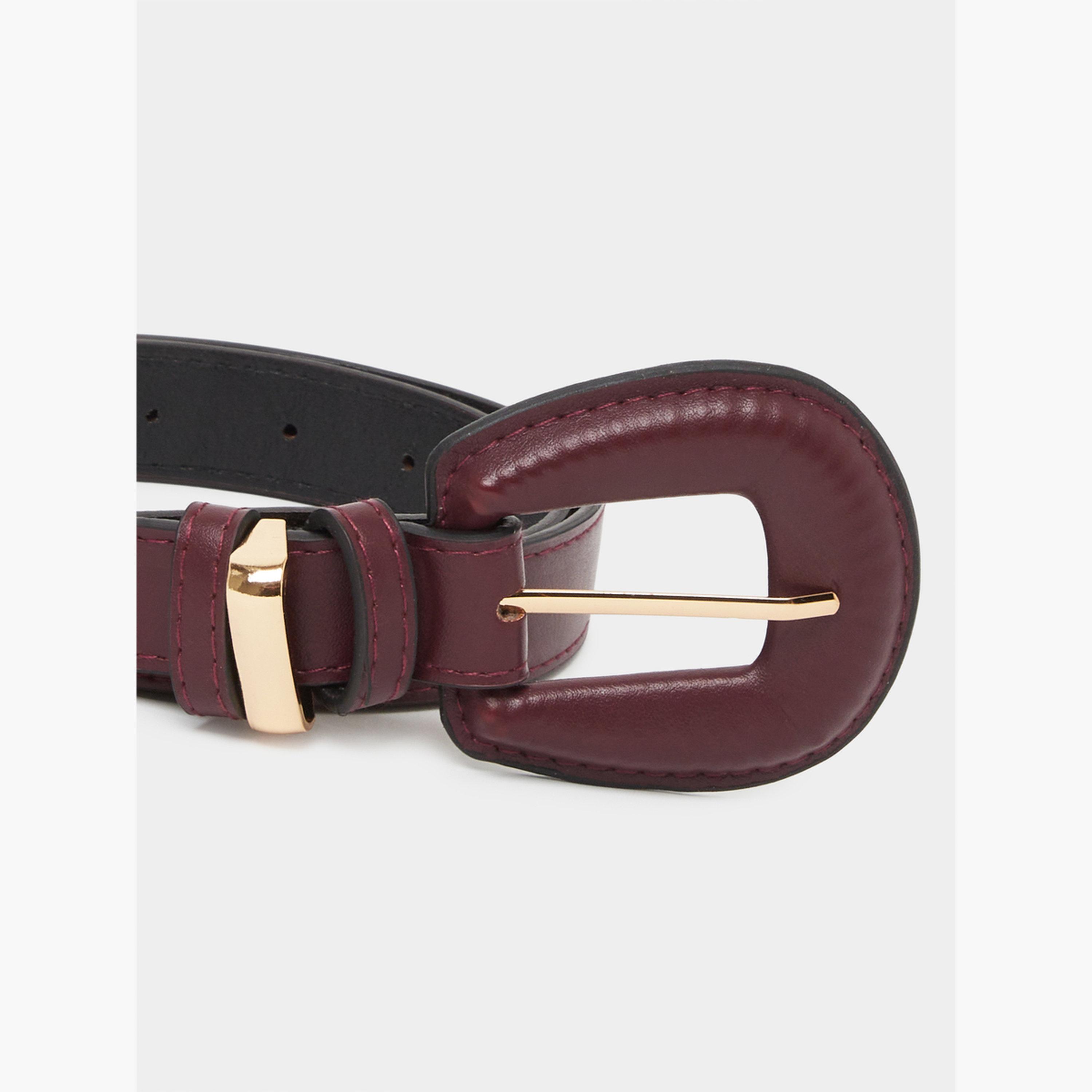 Styli Burgundy Slim Belt-women-clothingaccessories-belts-image-2