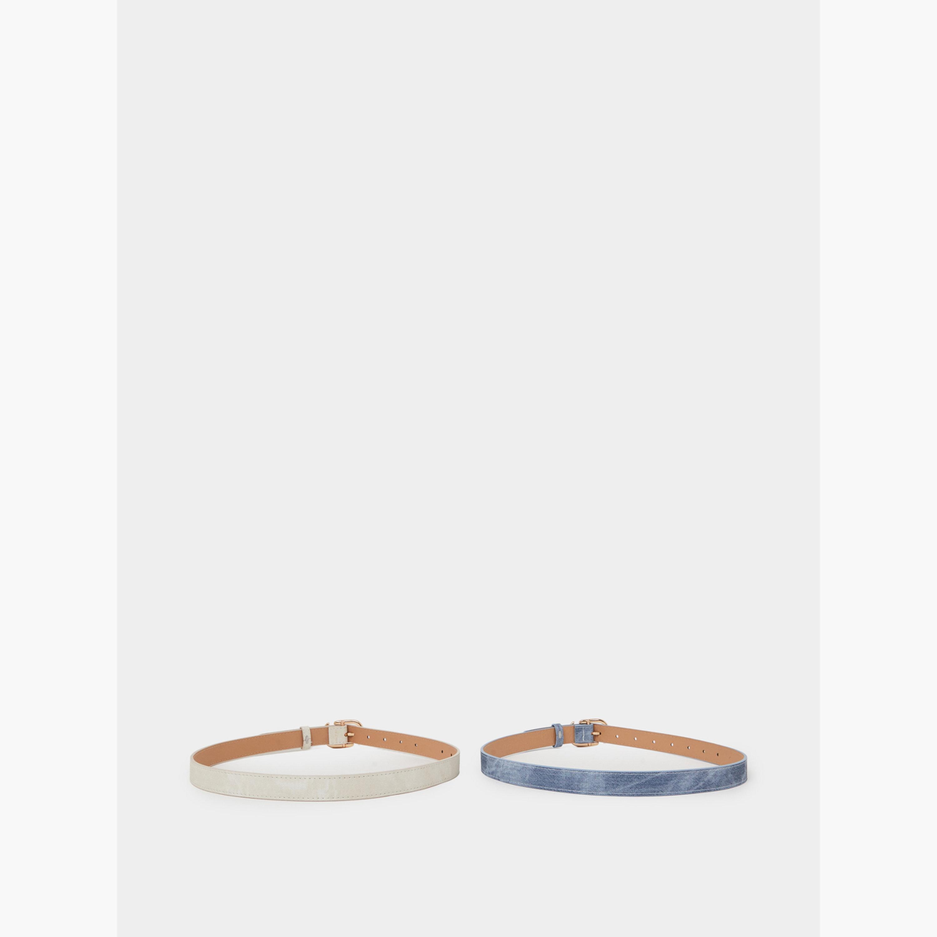مجموعة من قطعتين حزام رفيع بإبزيم معدني-women-clothingaccessories-belts-image-3