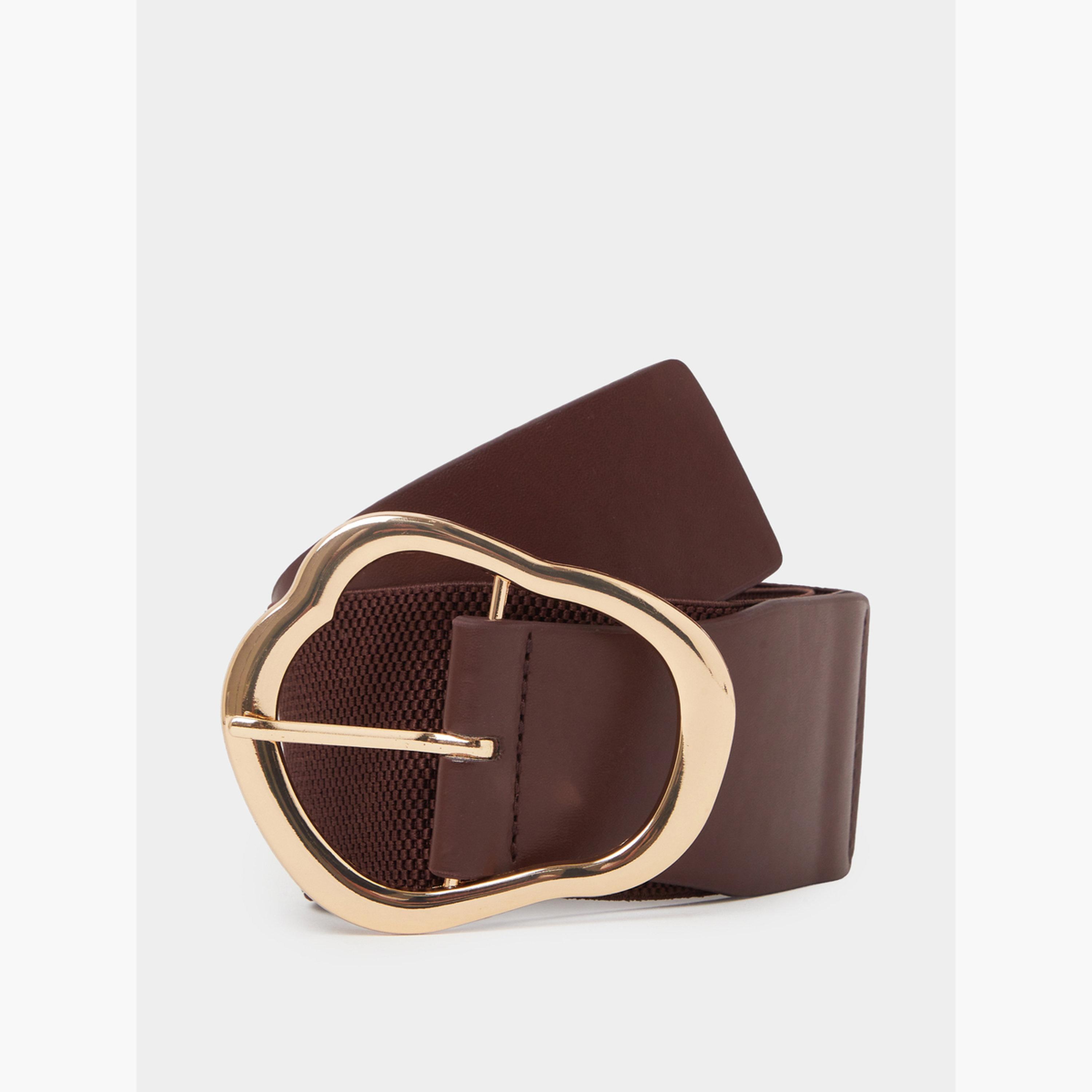 Styli Gold Tone Buckle Elastic Belt-women-clothingaccessories-belts-image-1