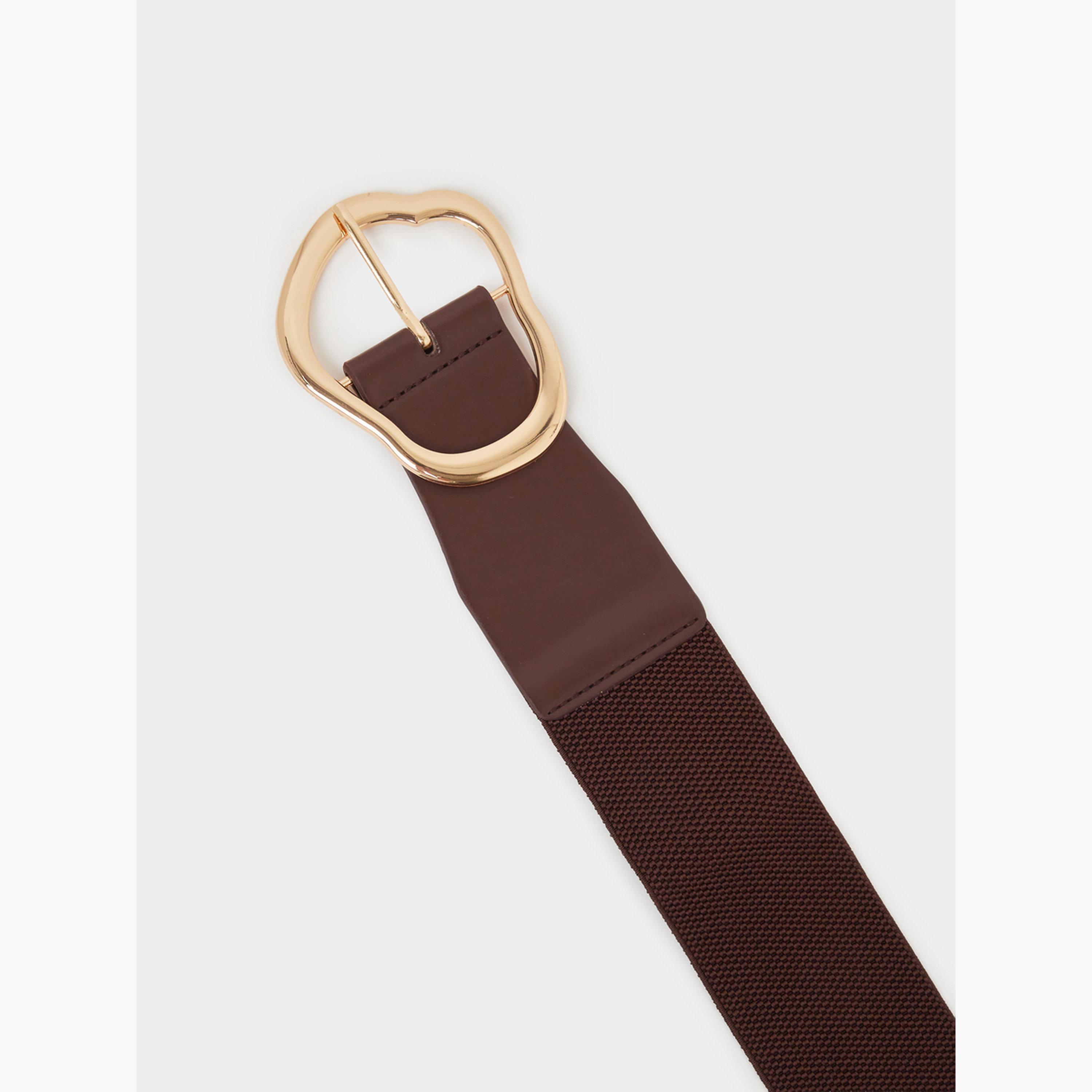 Styli Gold Tone Buckle Elastic Belt-women-clothingaccessories-belts-image-4