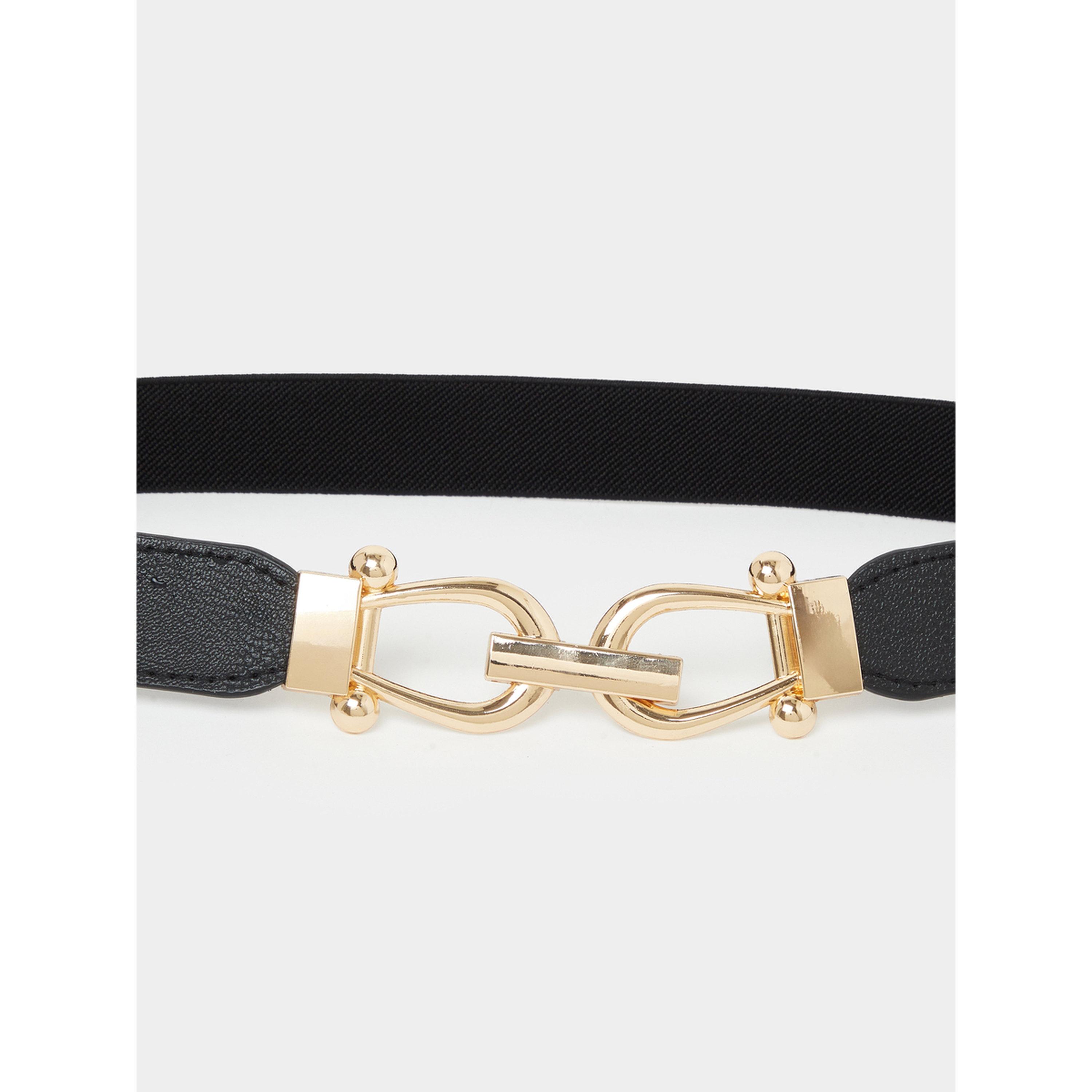 Styli Black Stretch Belt with Hook Buckle-women-clothingaccessories-belts-image-2