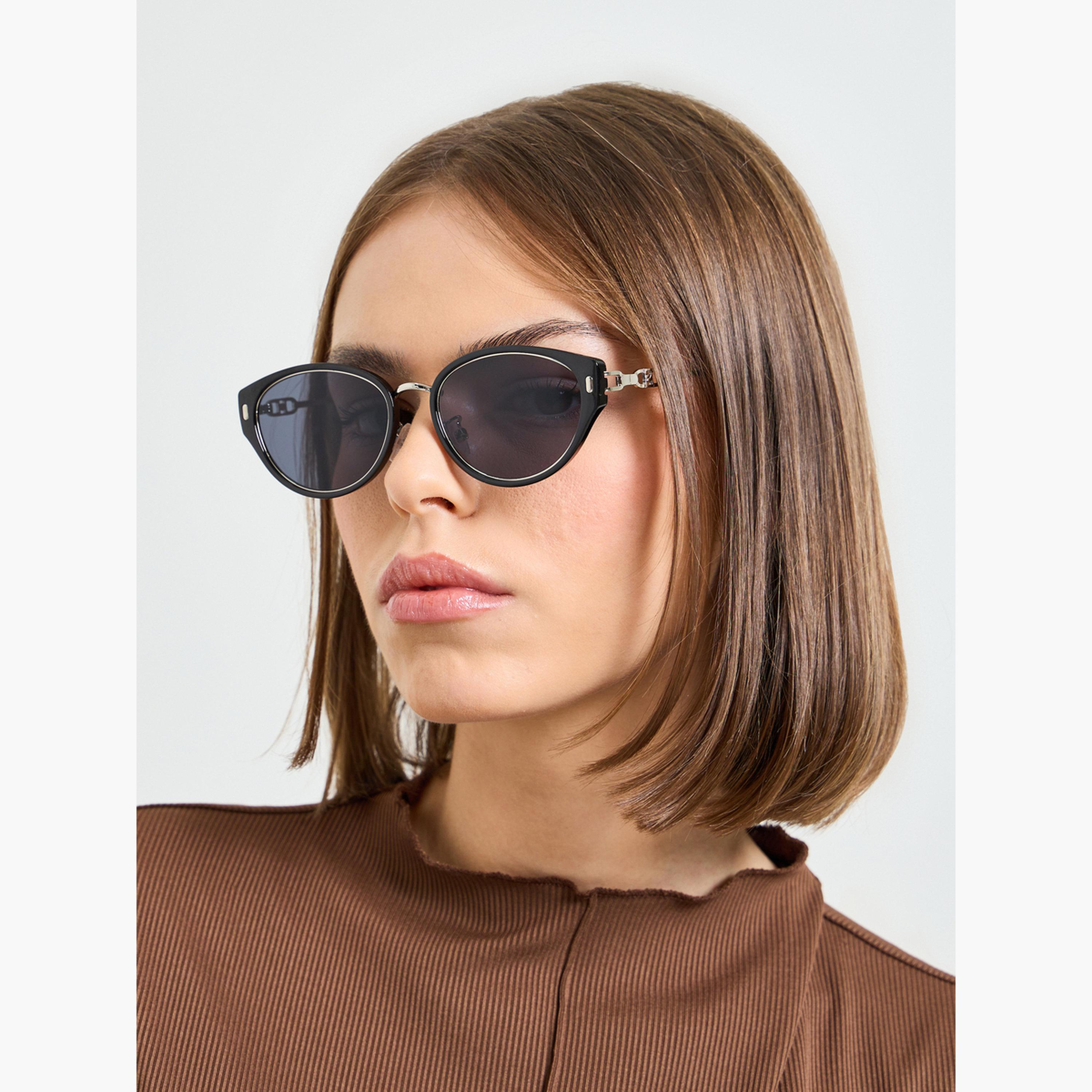 Styli Black Semi Cat Eye Sunglasses-women-sunglasses-image-2