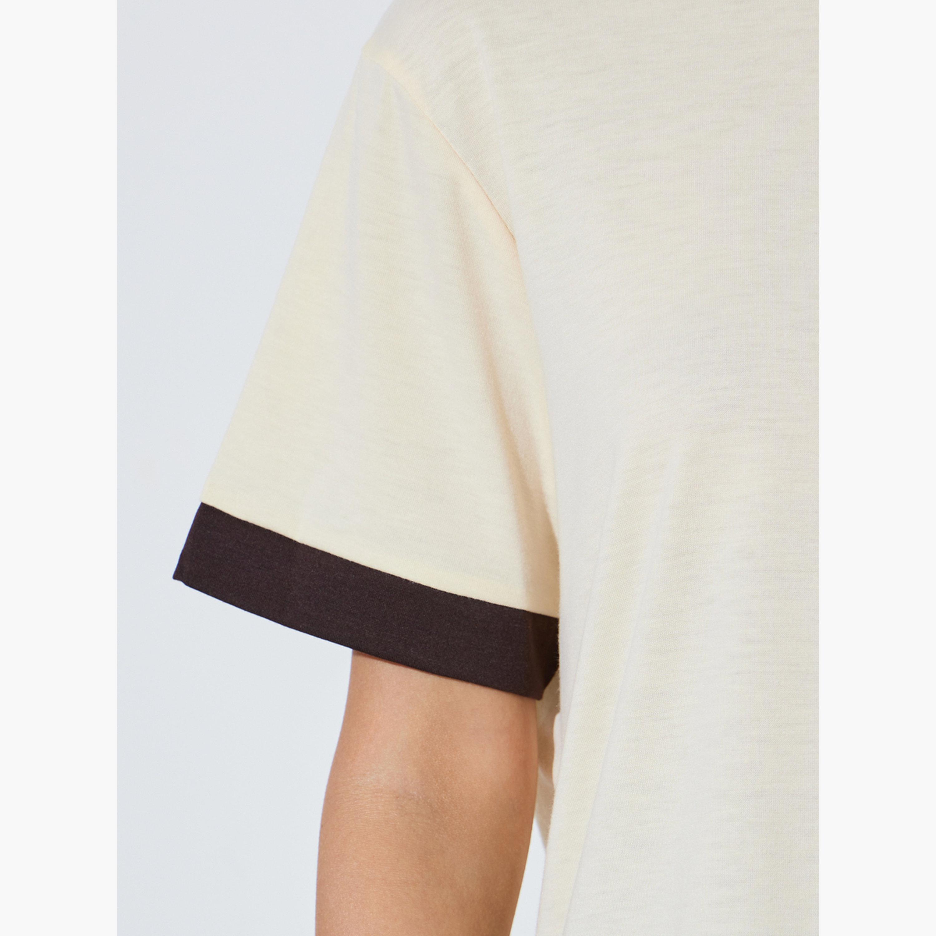 Styli Beige Relaxed Fit Crew Neck T-Shirt-women-clothing-tshirts-image-5