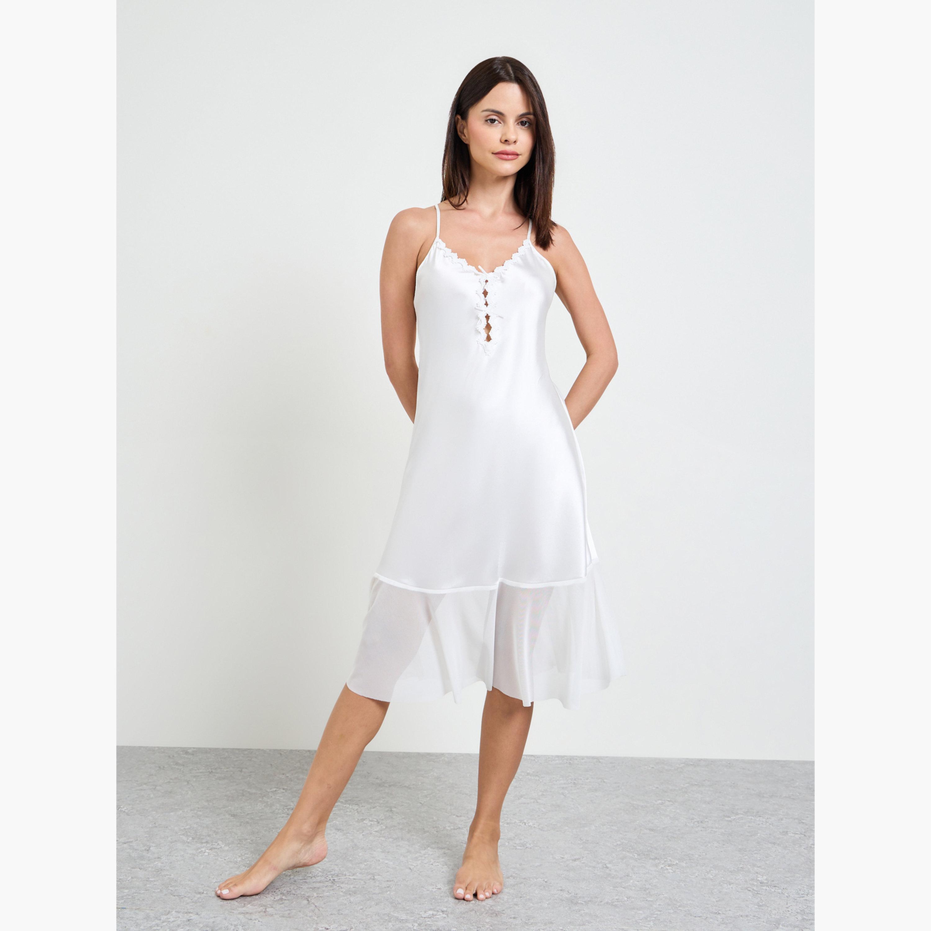 Take Two White Satin Strappy Slip Dress-women-clothing-nightwear-nighties-image-2