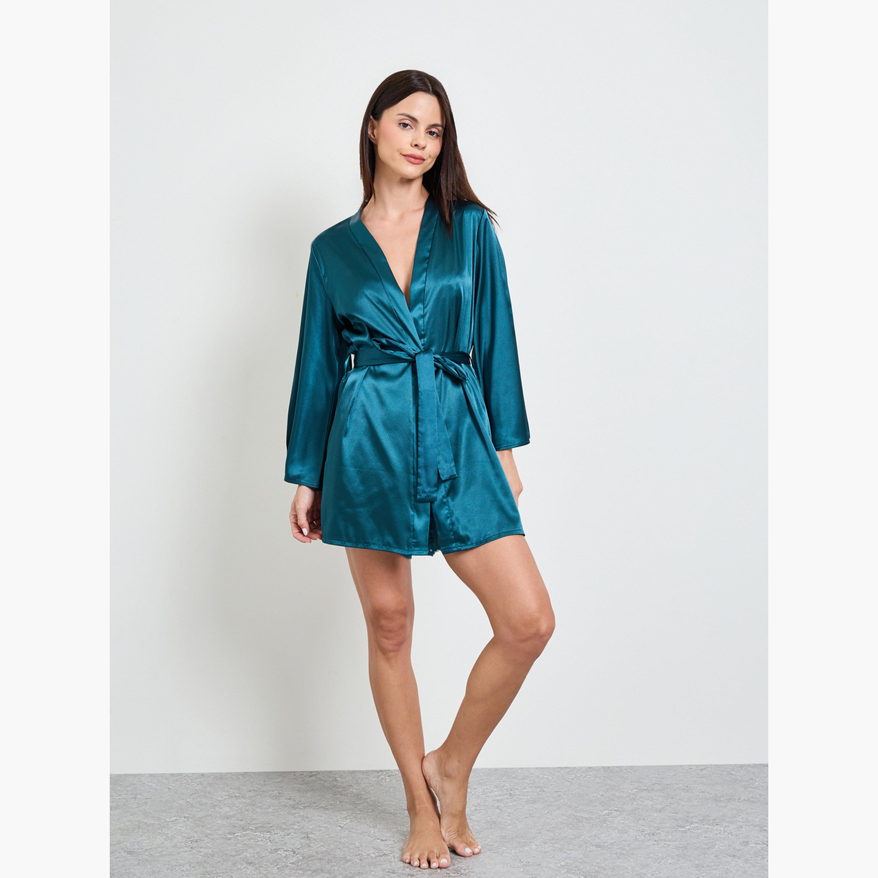 طقم من 3 قطع براليت دانتيل وشورت وروب-women-clothing-lingerie-lingeriesets-image-2