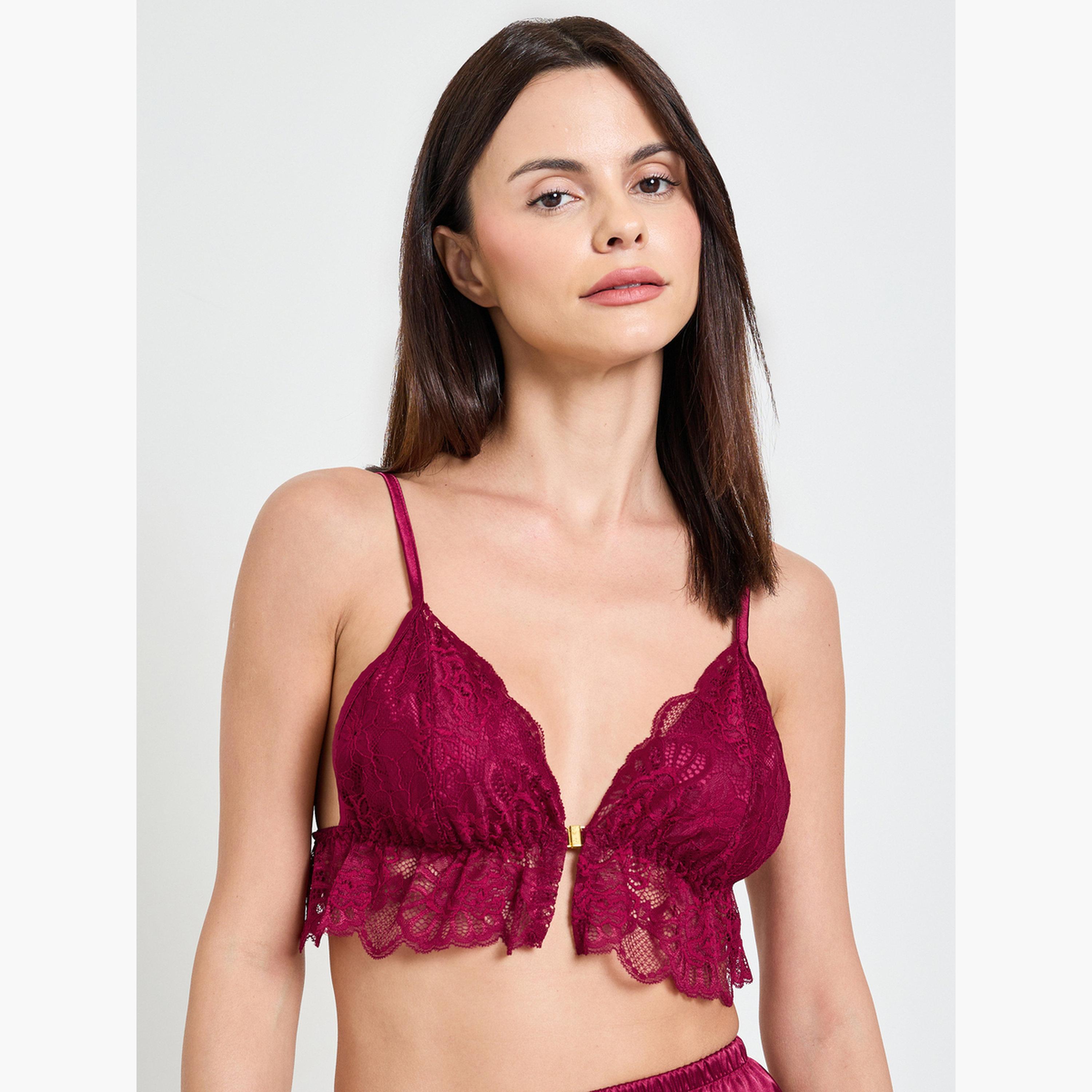 طقم من 3 قطع براليت دانتيل وشورت وروب-women-clothing-lingerie-lingeriesets-image-4