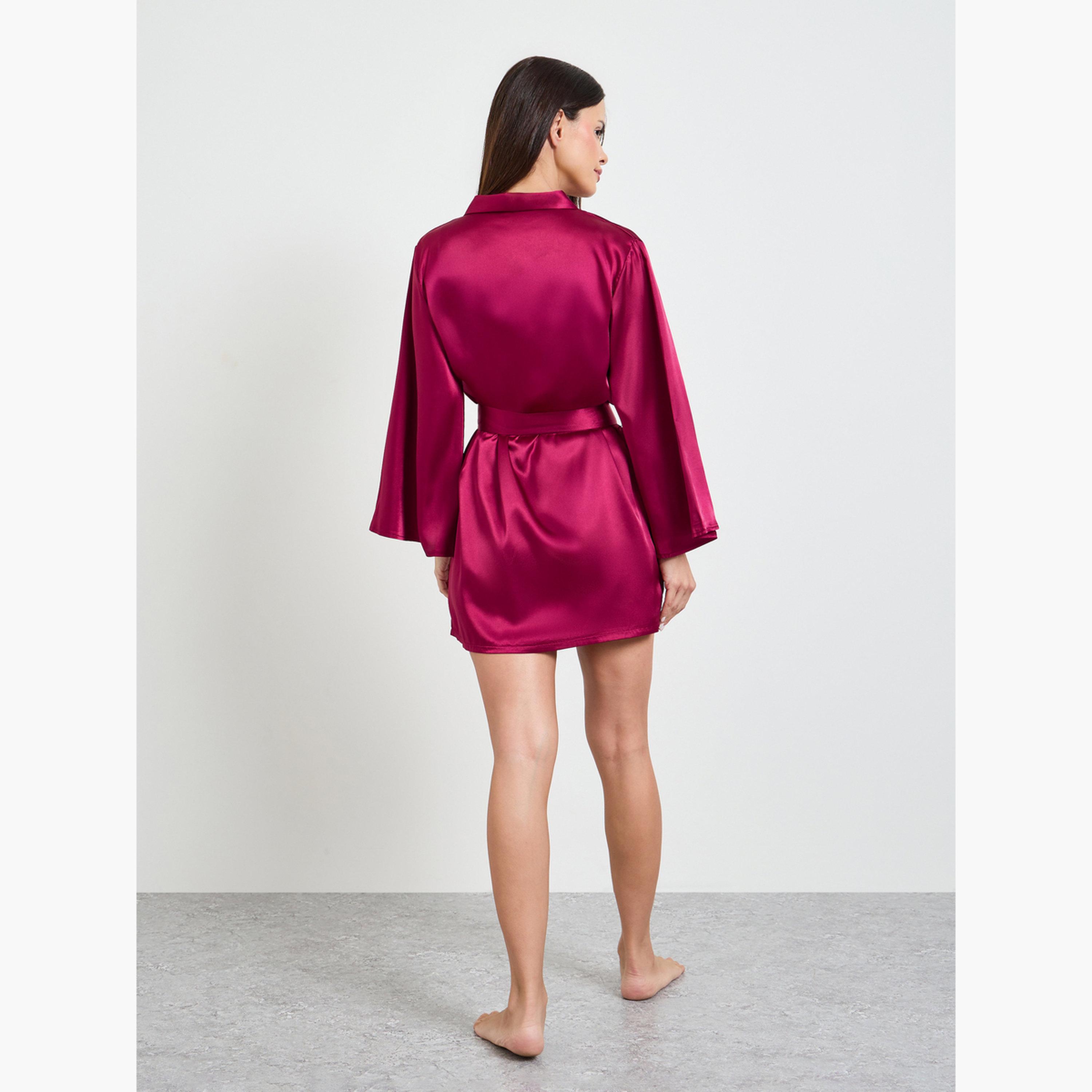 طقم من 3 قطع براليت دانتيل وشورت وروب-women-clothing-lingerie-lingeriesets-image-5