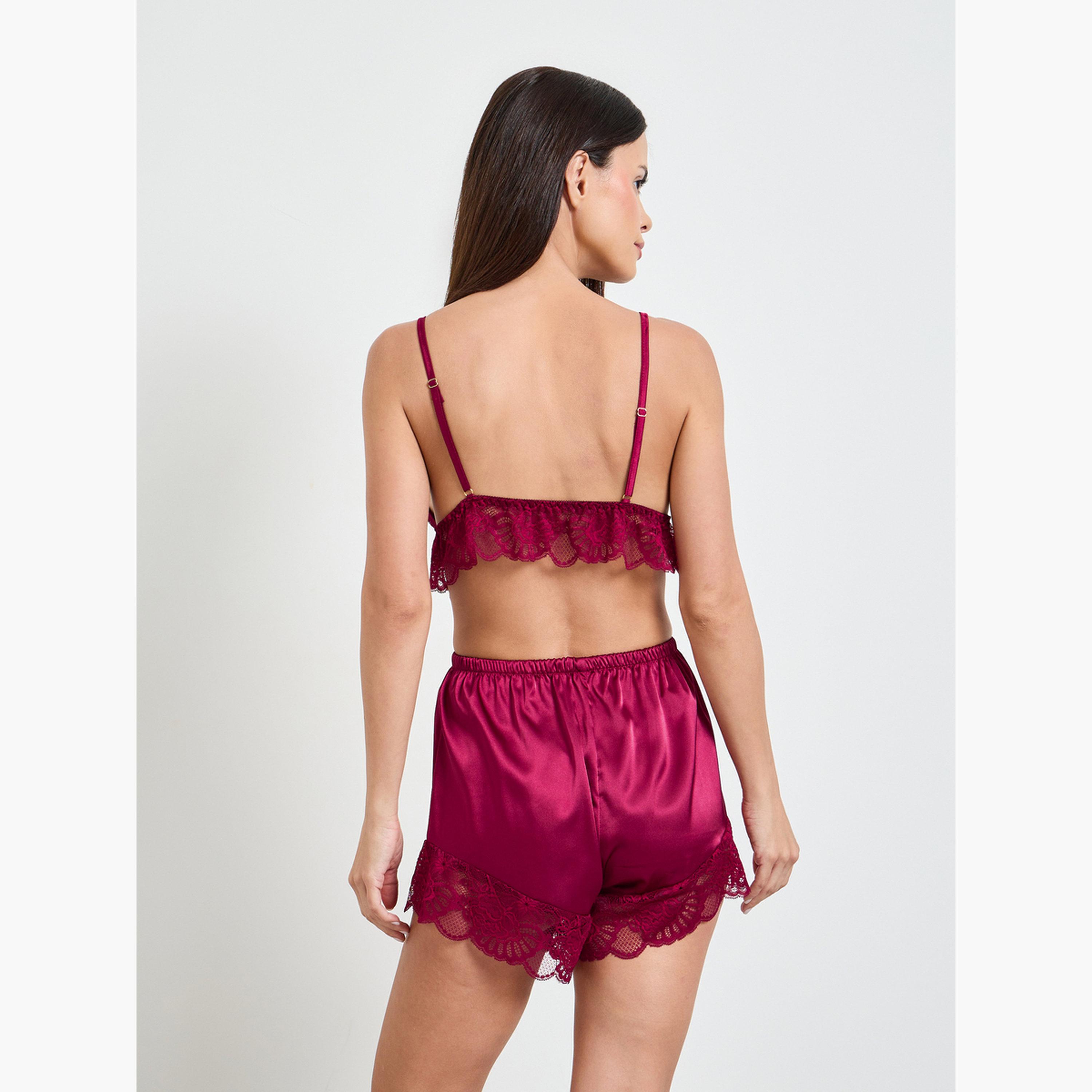 طقم من 3 قطع براليت دانتيل وشورت وروب-women-clothing-lingerie-lingeriesets-image-7