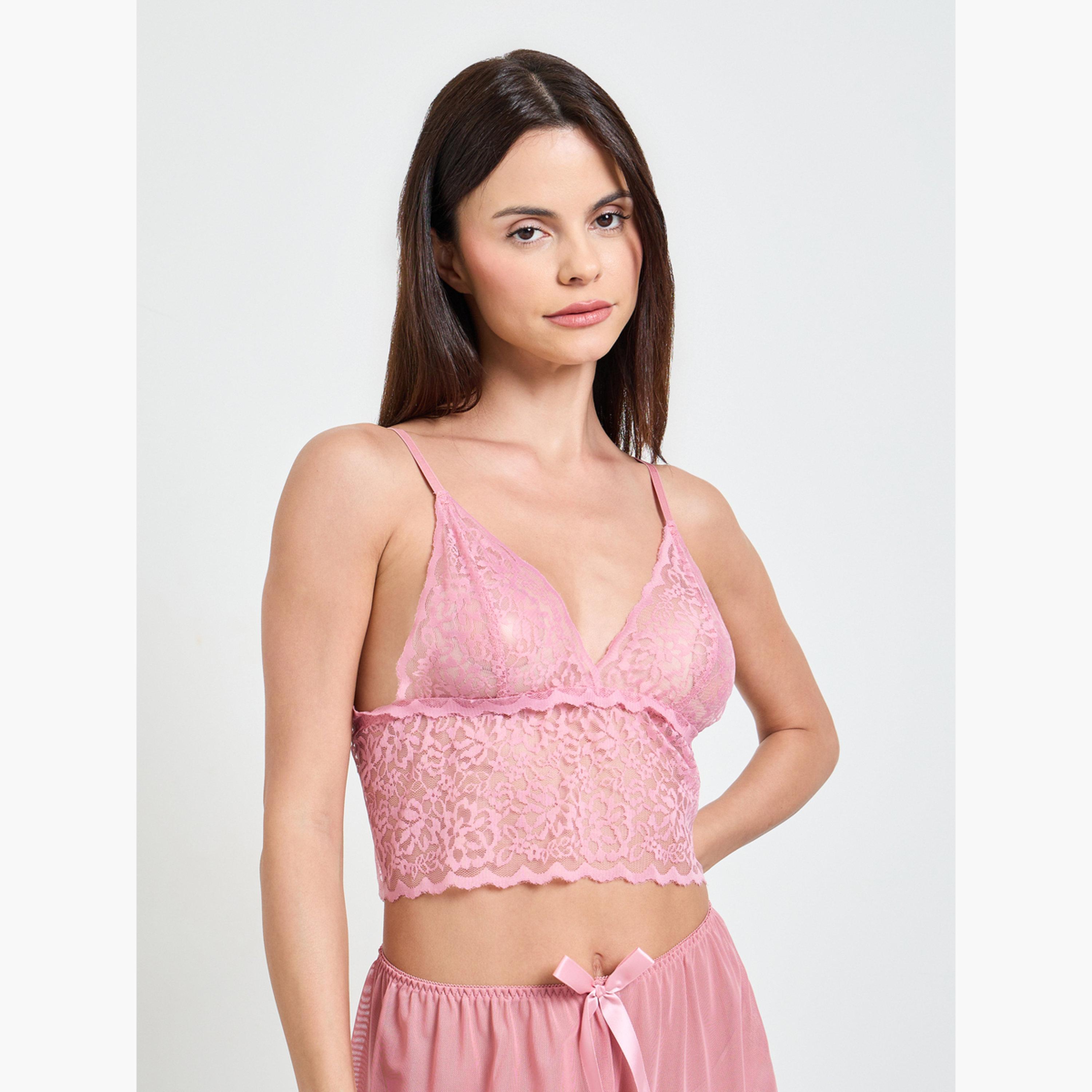 Take Two Pink Pack of 3 - Lace Bralette, Shorts and Robe-women-clothing-lingerie-lingeriesets-image-4