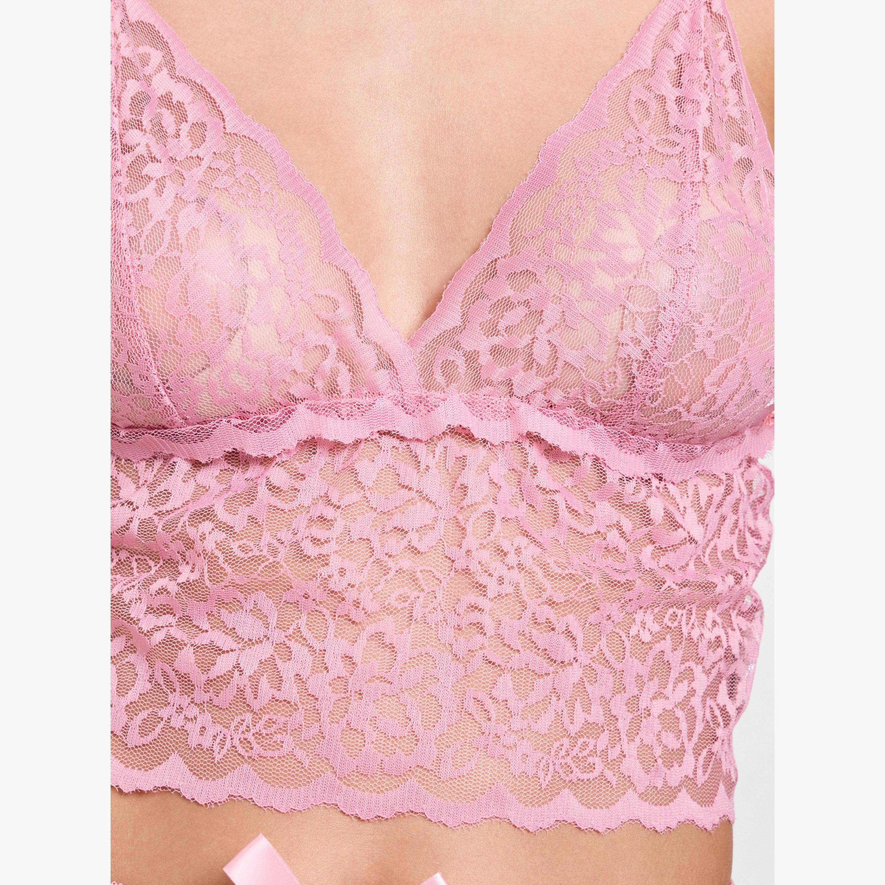 Take Two Pink Pack of 3 - Lace Bralette, Shorts and Robe-women-clothing-lingerie-lingeriesets-image-8