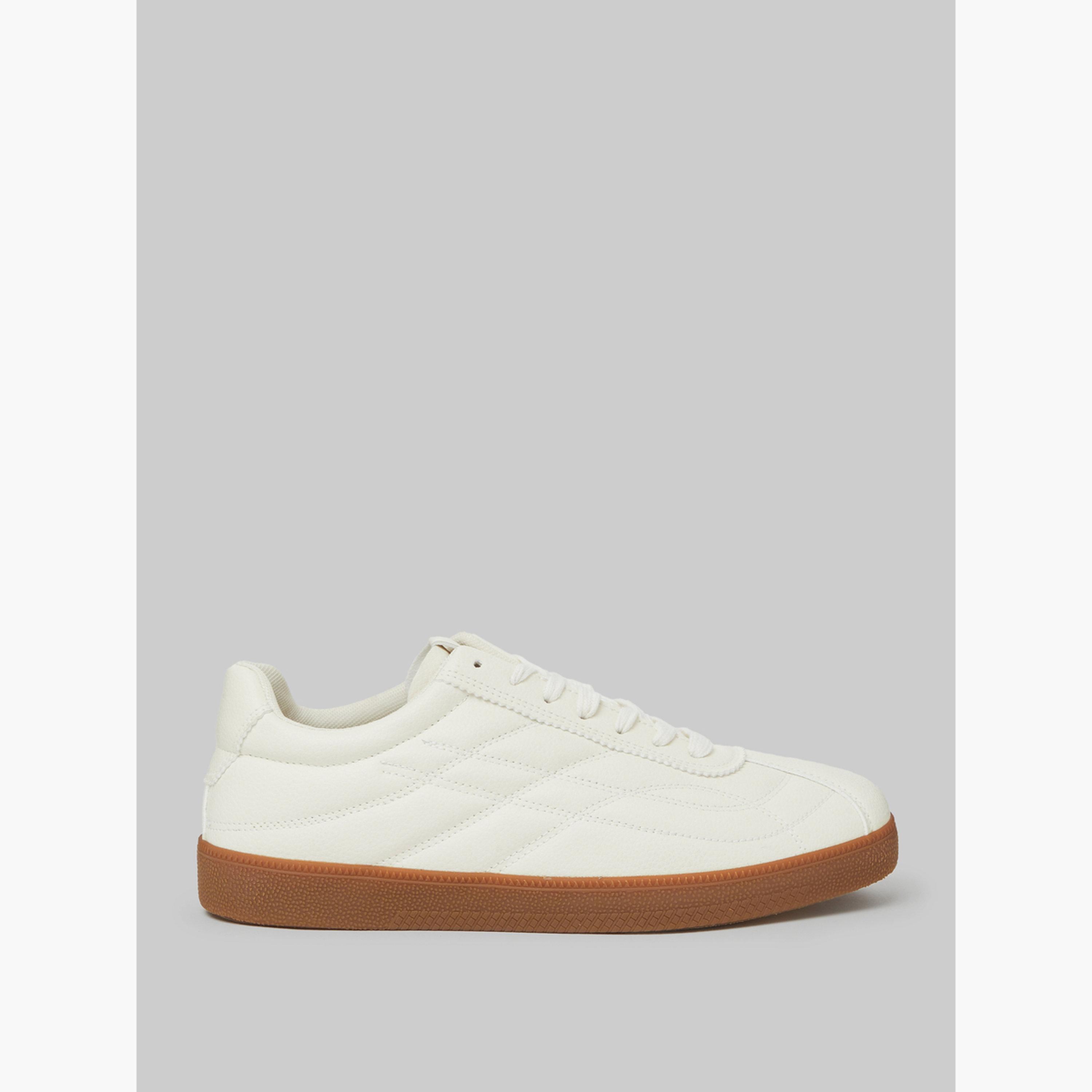 Styli Men Off-White Quilted Lace-Up Sneakers-men-shoes-sneakers-image-2