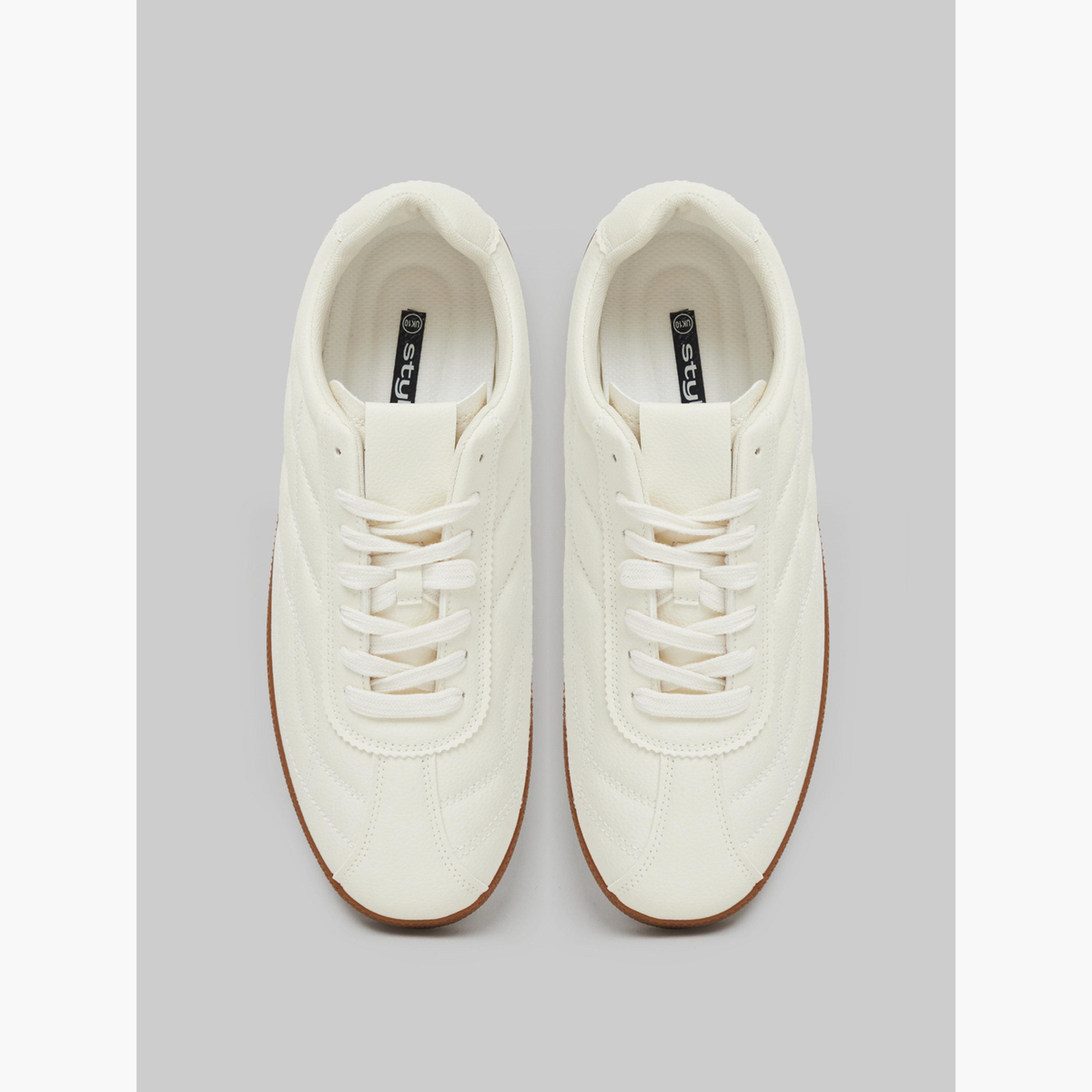 Styli Men Off-White Quilted Lace-Up Sneakers-men-shoes-sneakers-image-3