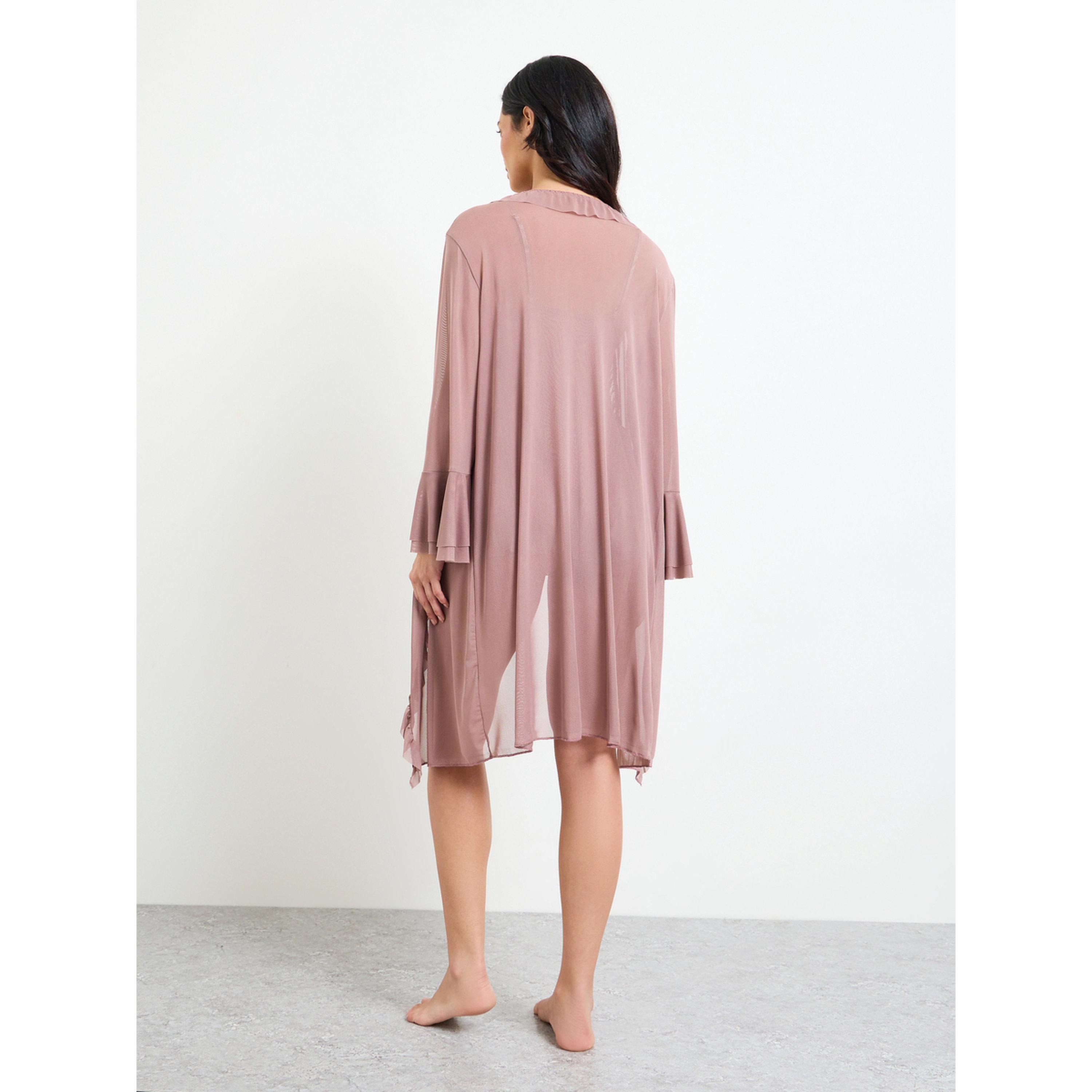طقم قميص نوم ساتان وروب بحافة دانتيل-women-clothing-nightwear-robes-image-4