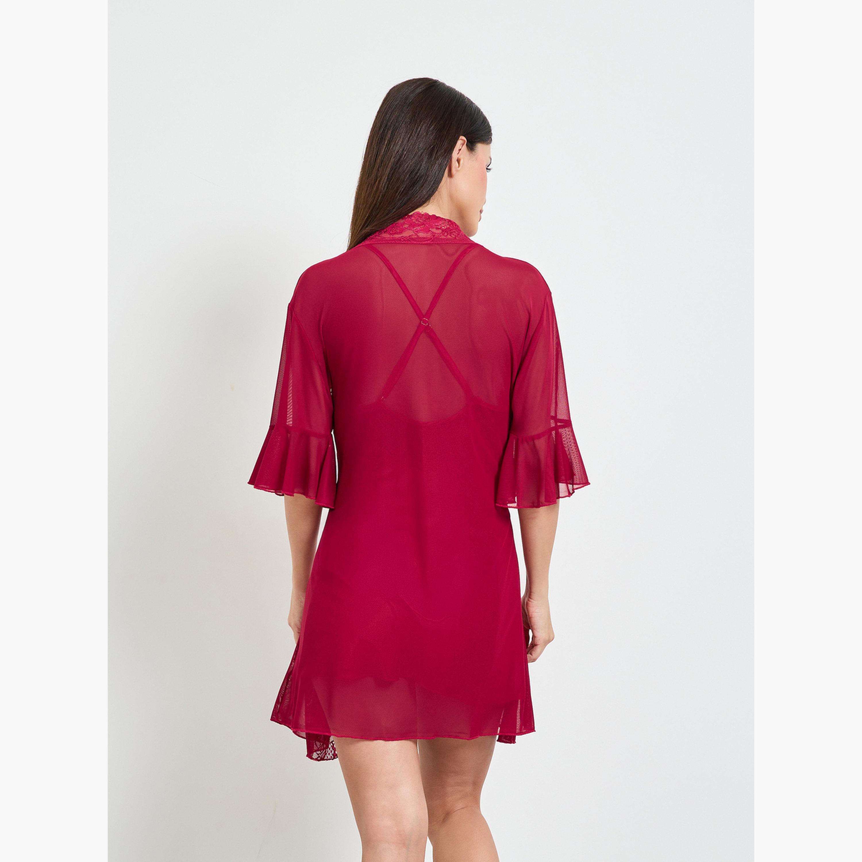 طقم من روب وقميص نوم بتفاصيل دانتيل-women-clothing-nightwear-robes-image-5