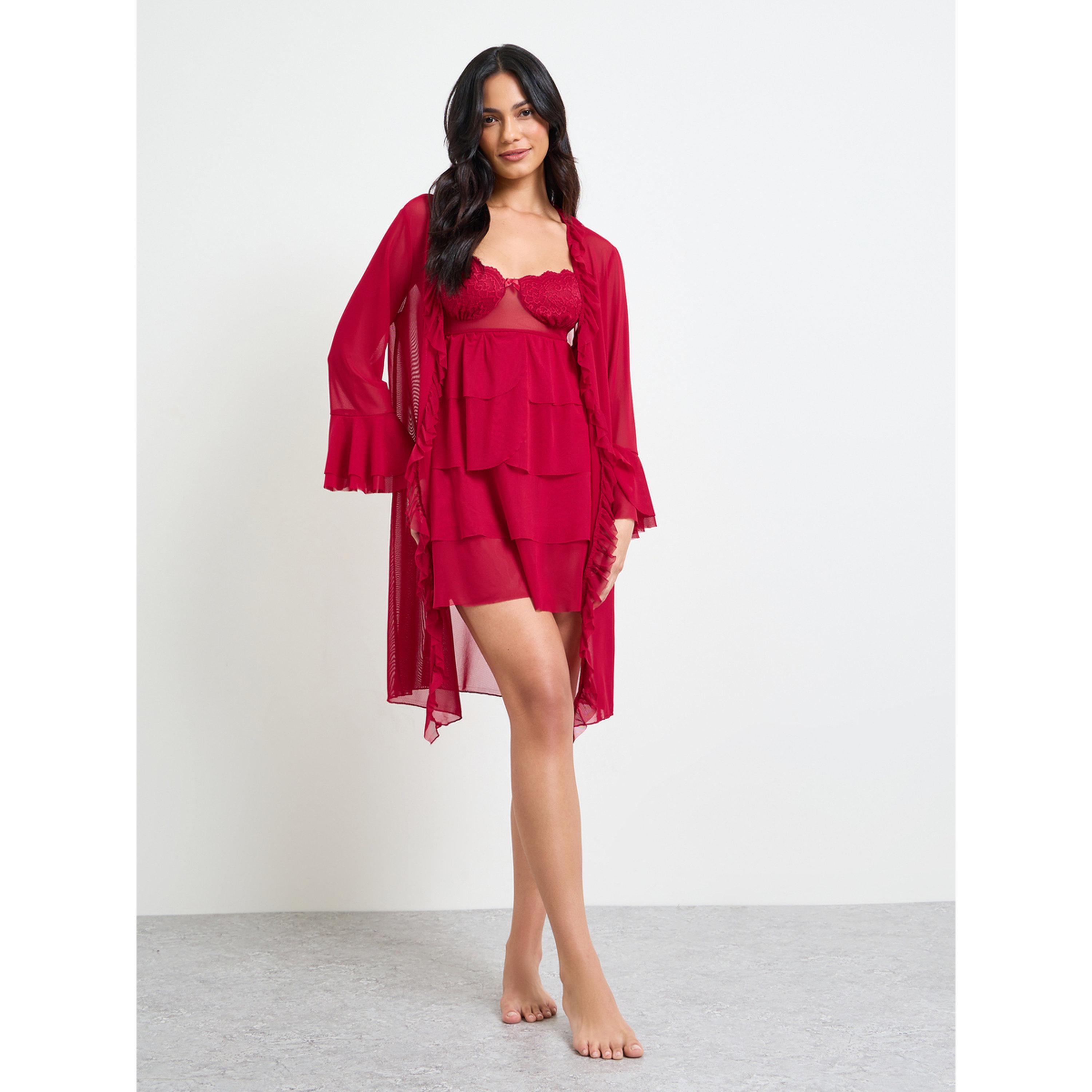 طقم من قميص نوم وروب بتصميم طبقات-women-clothing-nightwear-robes-image-2