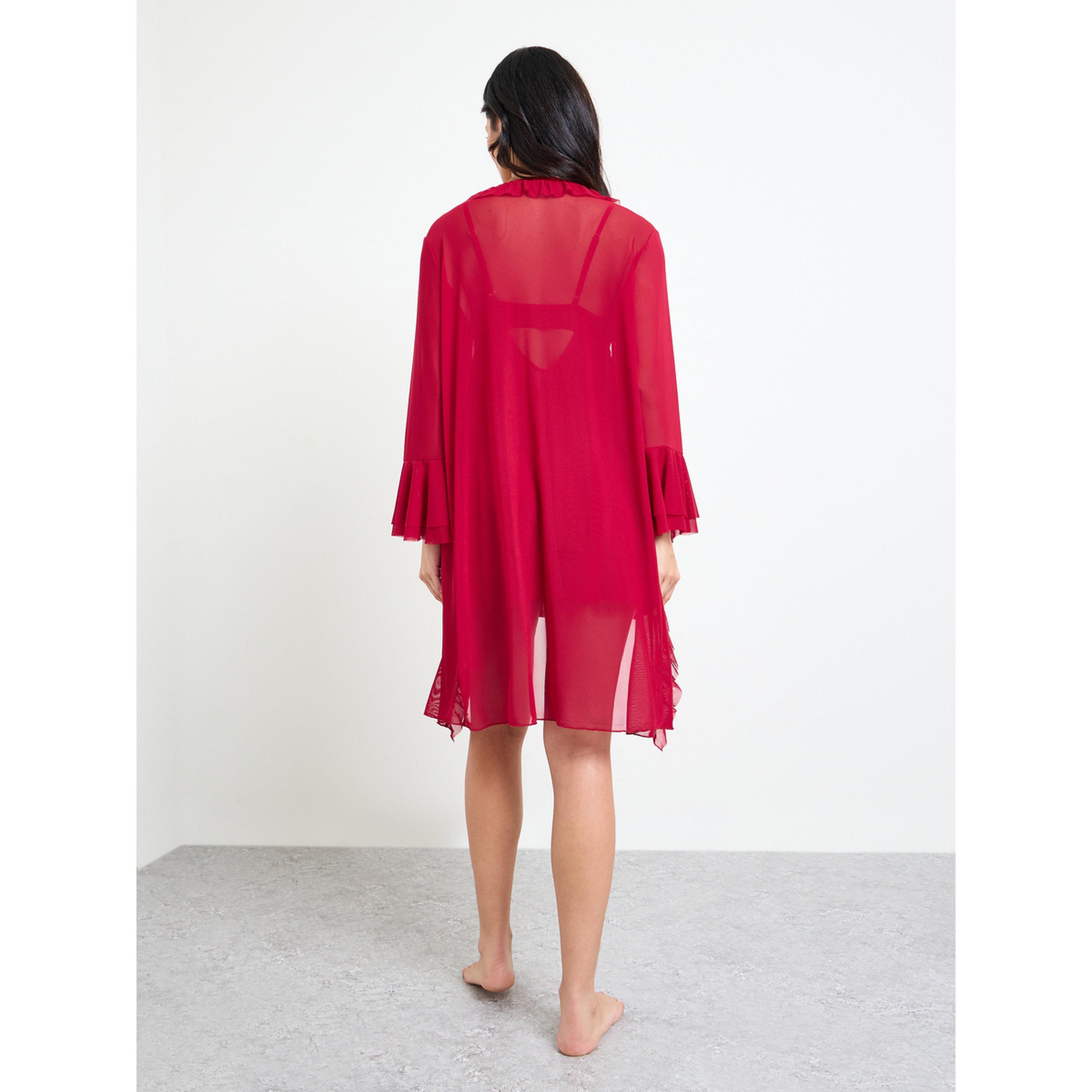 طقم من قميص نوم وروب بتصميم طبقات-women-clothing-nightwear-robes-image-4