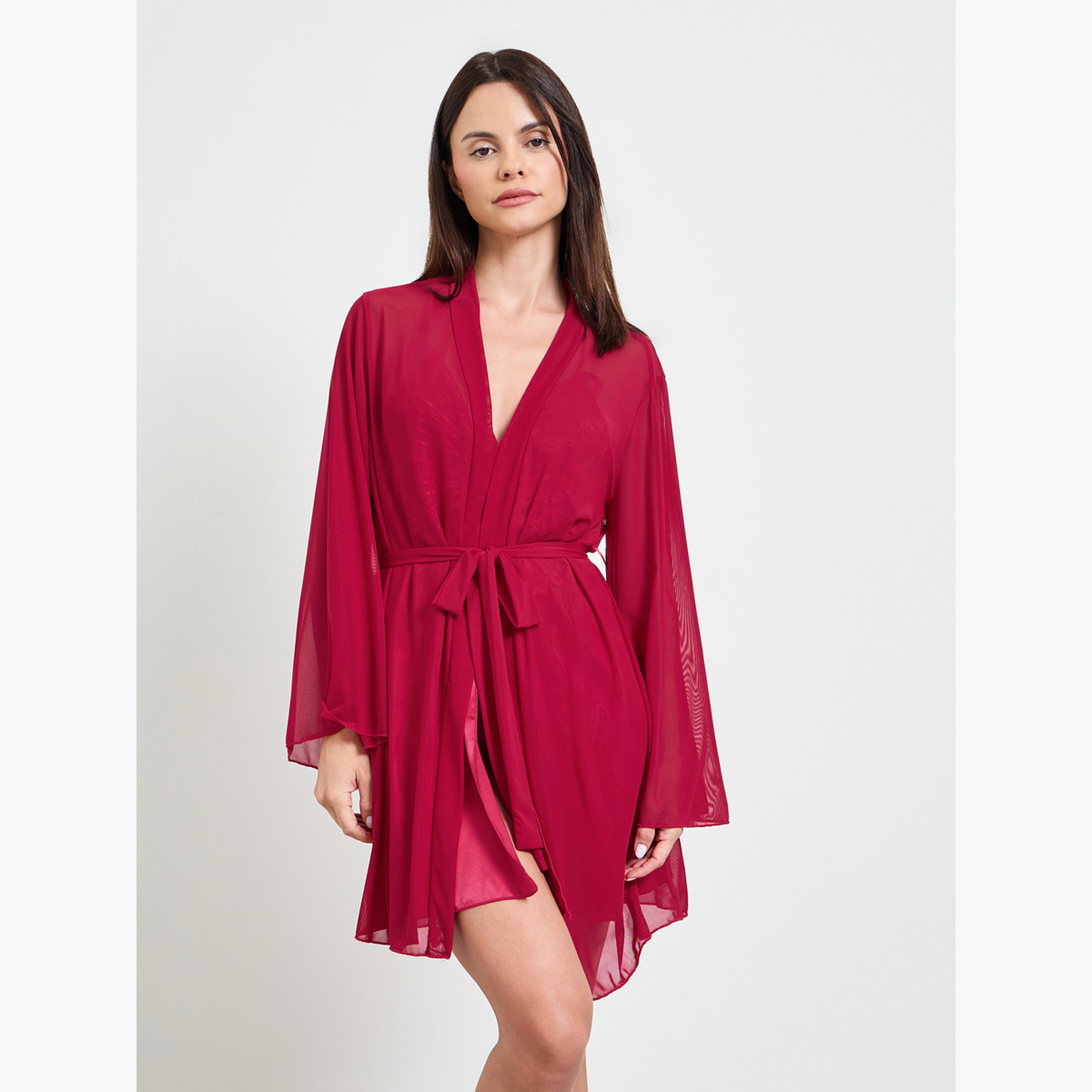 طقم من روب وقميص نوم بتصميم فراشة-women-clothing-nightwear-robes-image-4