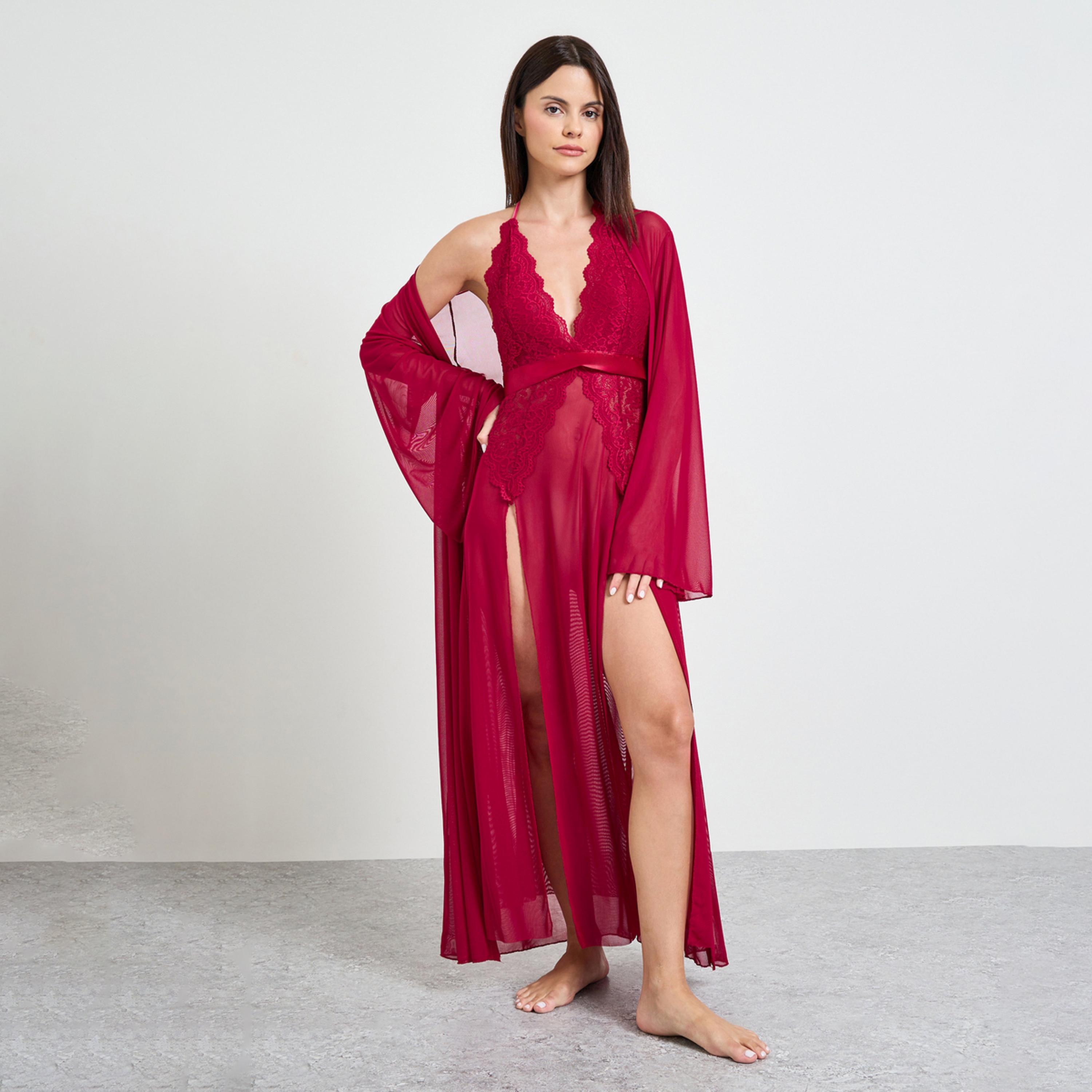 طقم من روب وقميص نوم دانتيل-women-clothing-nightwear-robes-image-1