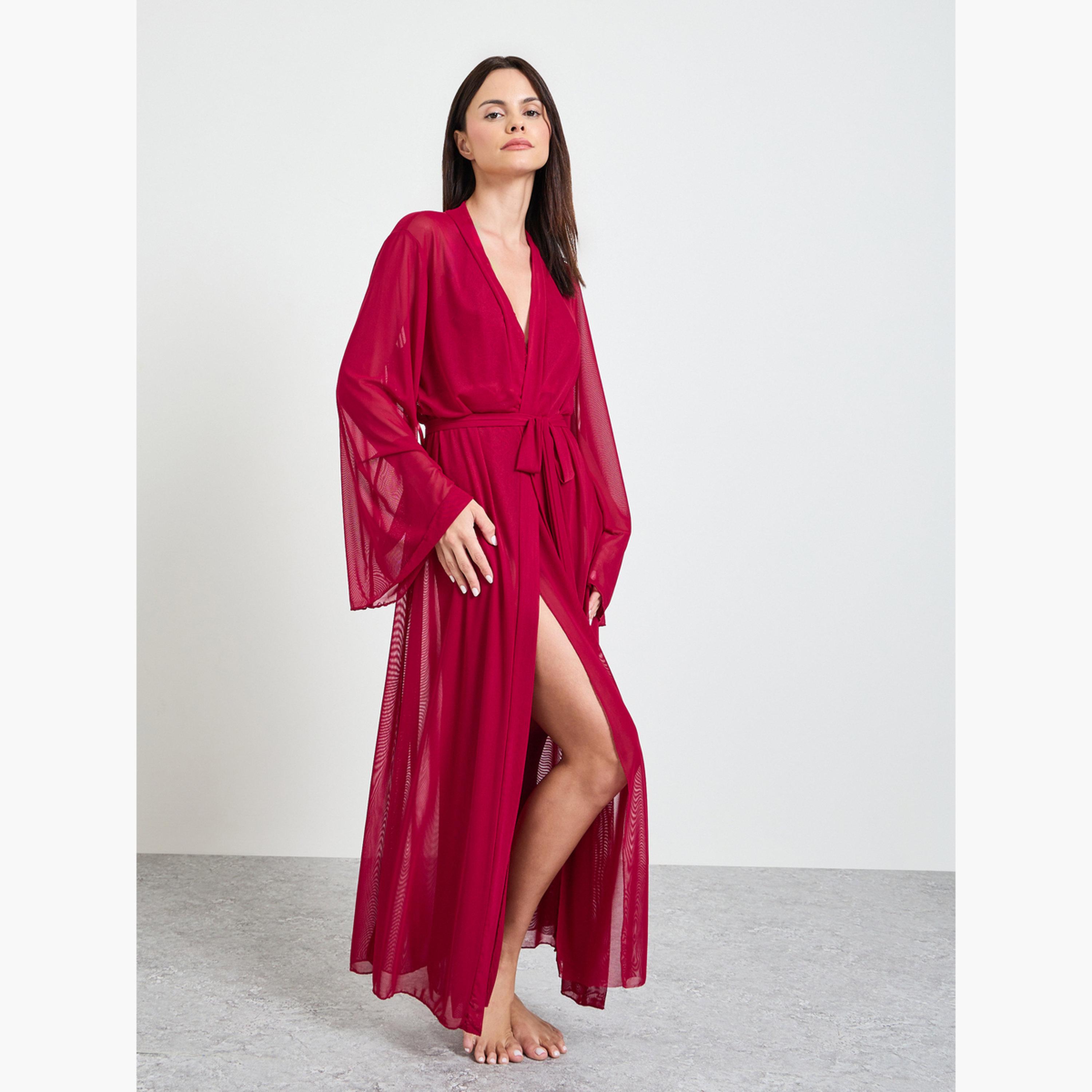 طقم من روب وقميص نوم دانتيل-women-clothing-nightwear-robes-image-2