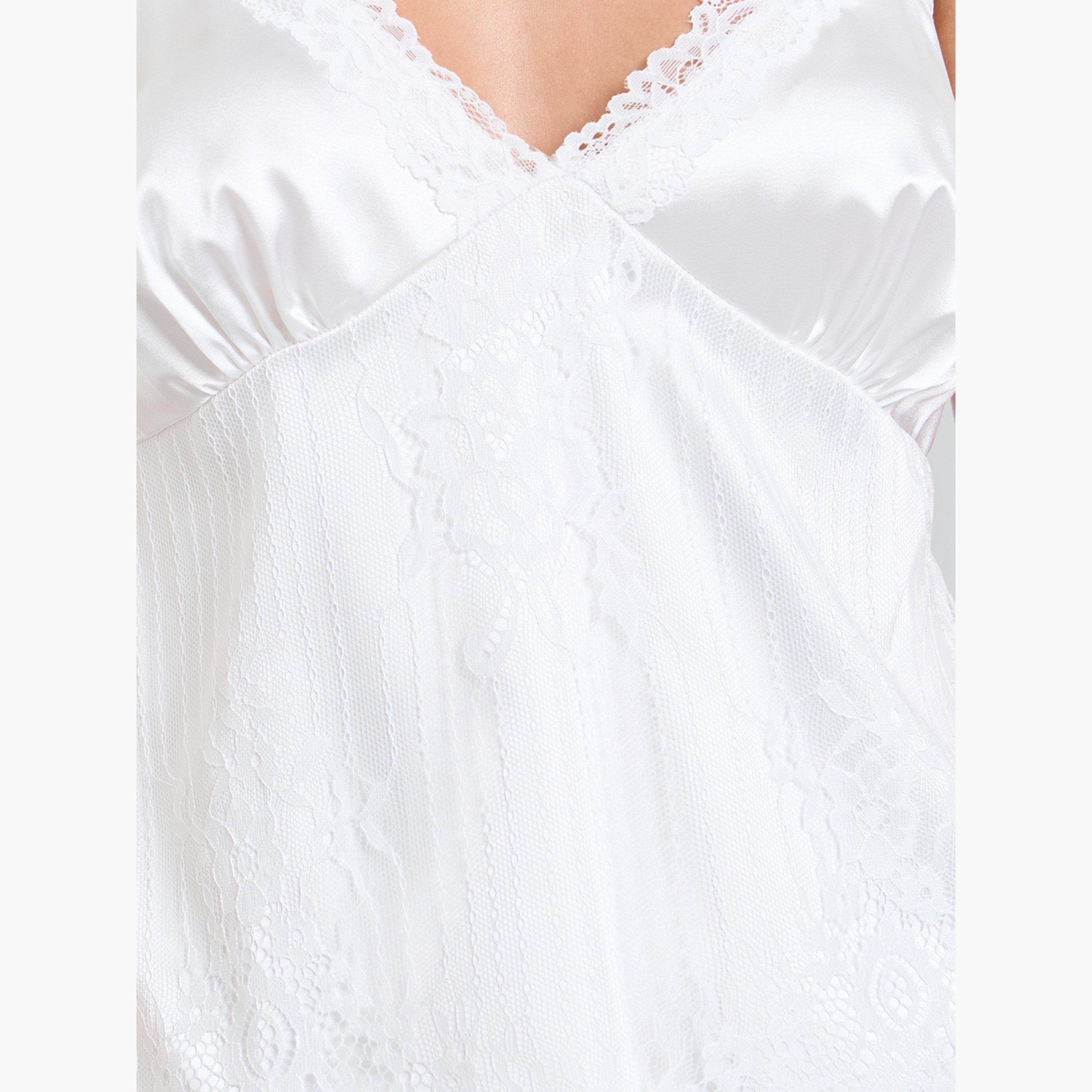 طقم من روب وقميص نوم ساتان سادة-women-clothing-nightwear-robes-image-7